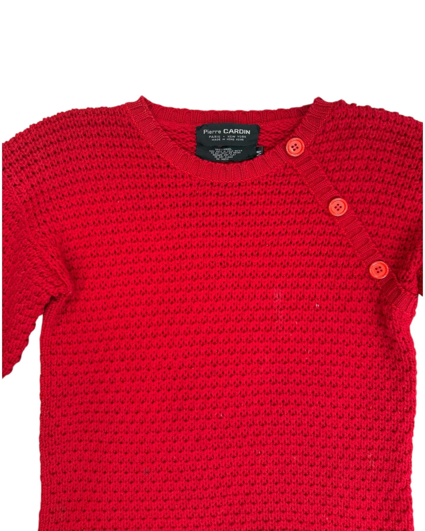 Vintage 1980s Pierre Cardin Red Wool Sweater