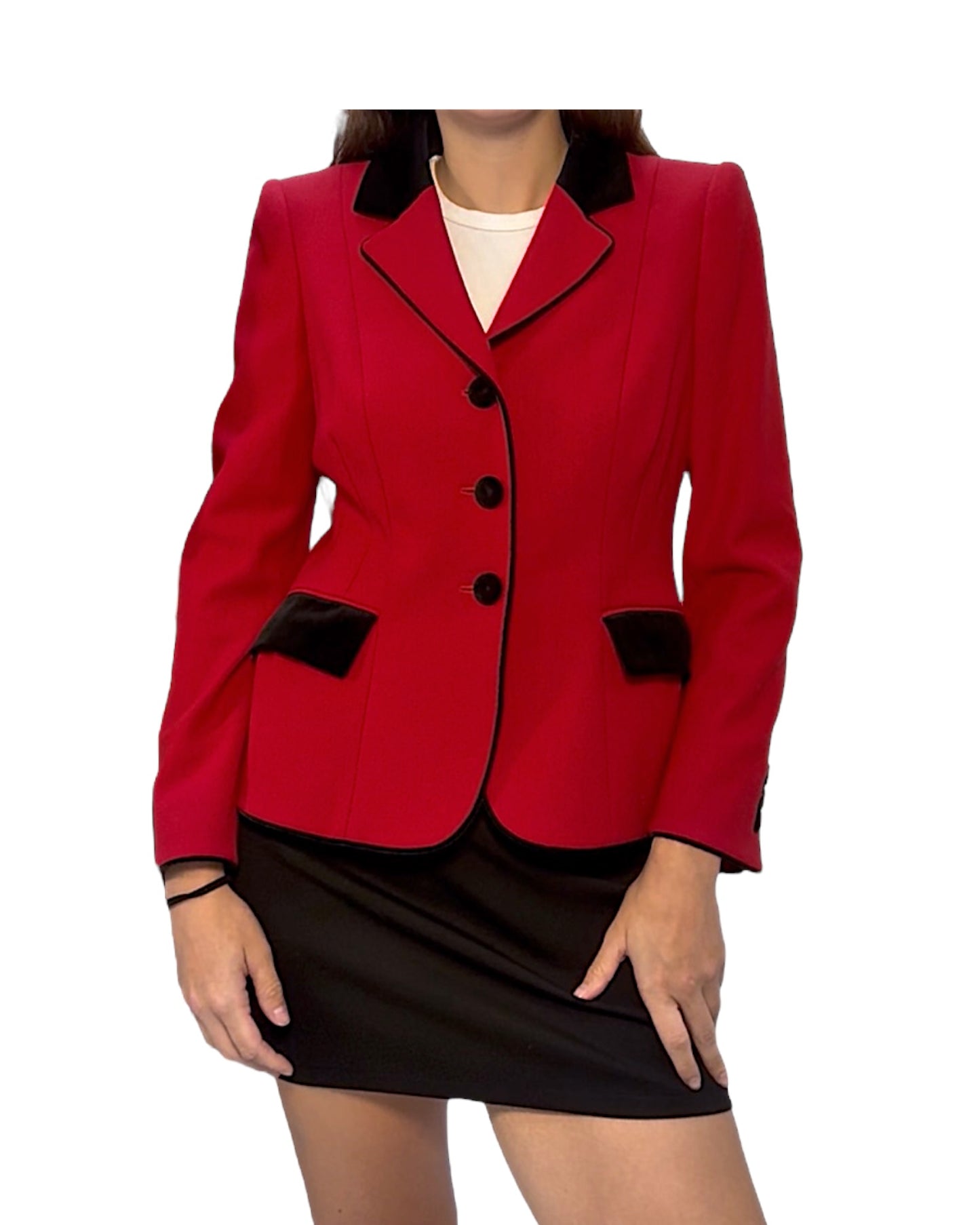 Vintage 2010 Moschino Red and Black Blazer