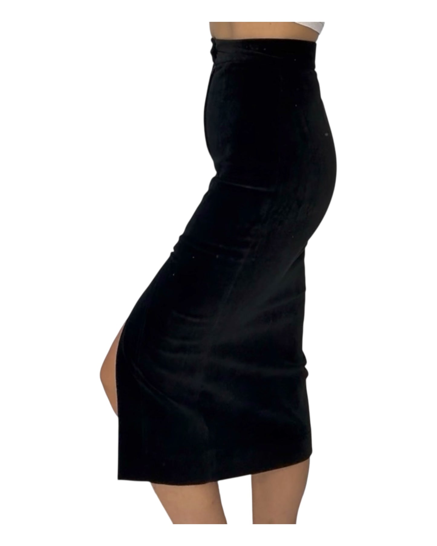 Vintage Moschino Velvet Midi Skirt