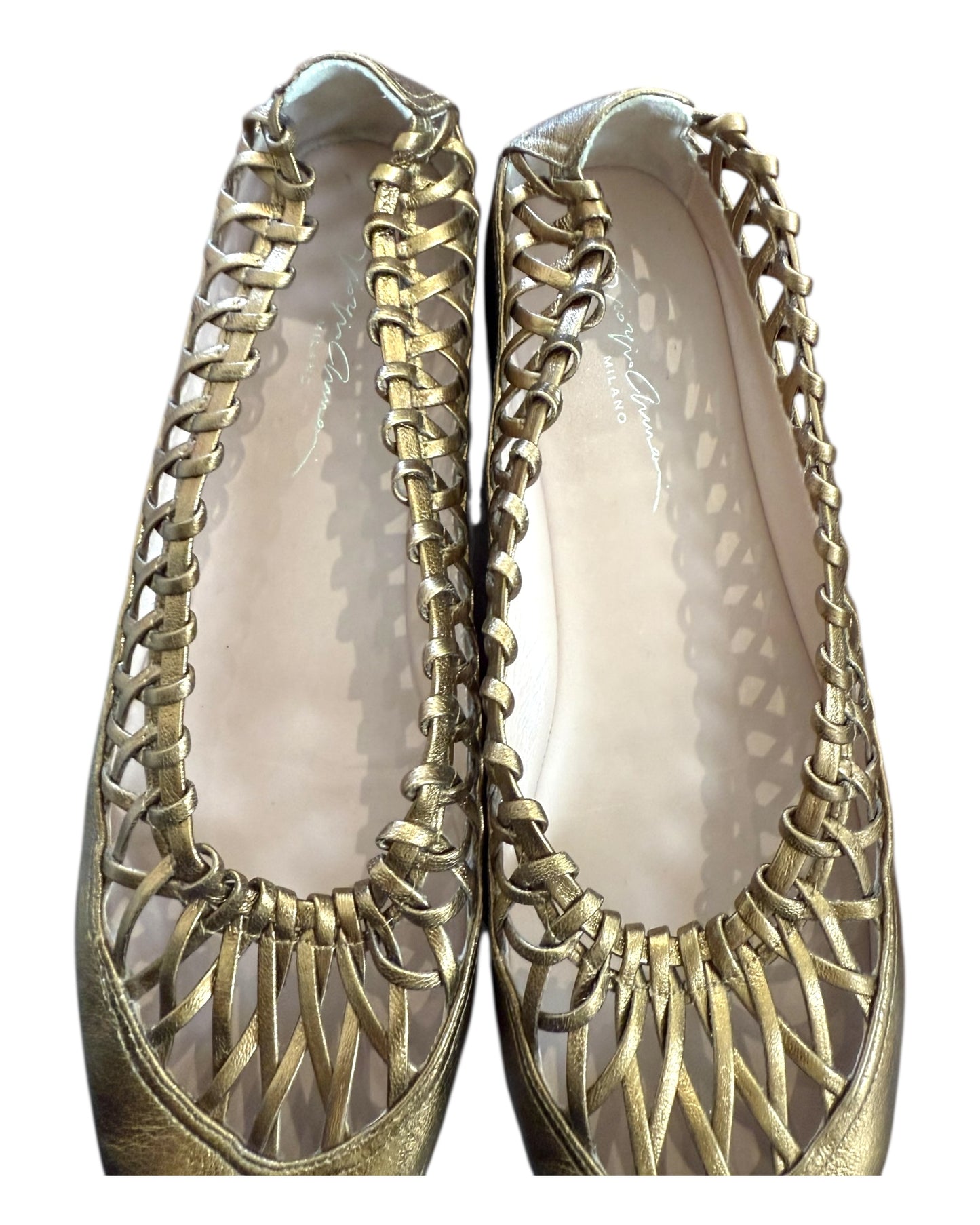 Pre-Loved Giorgio Armani Gold Ballet Flats