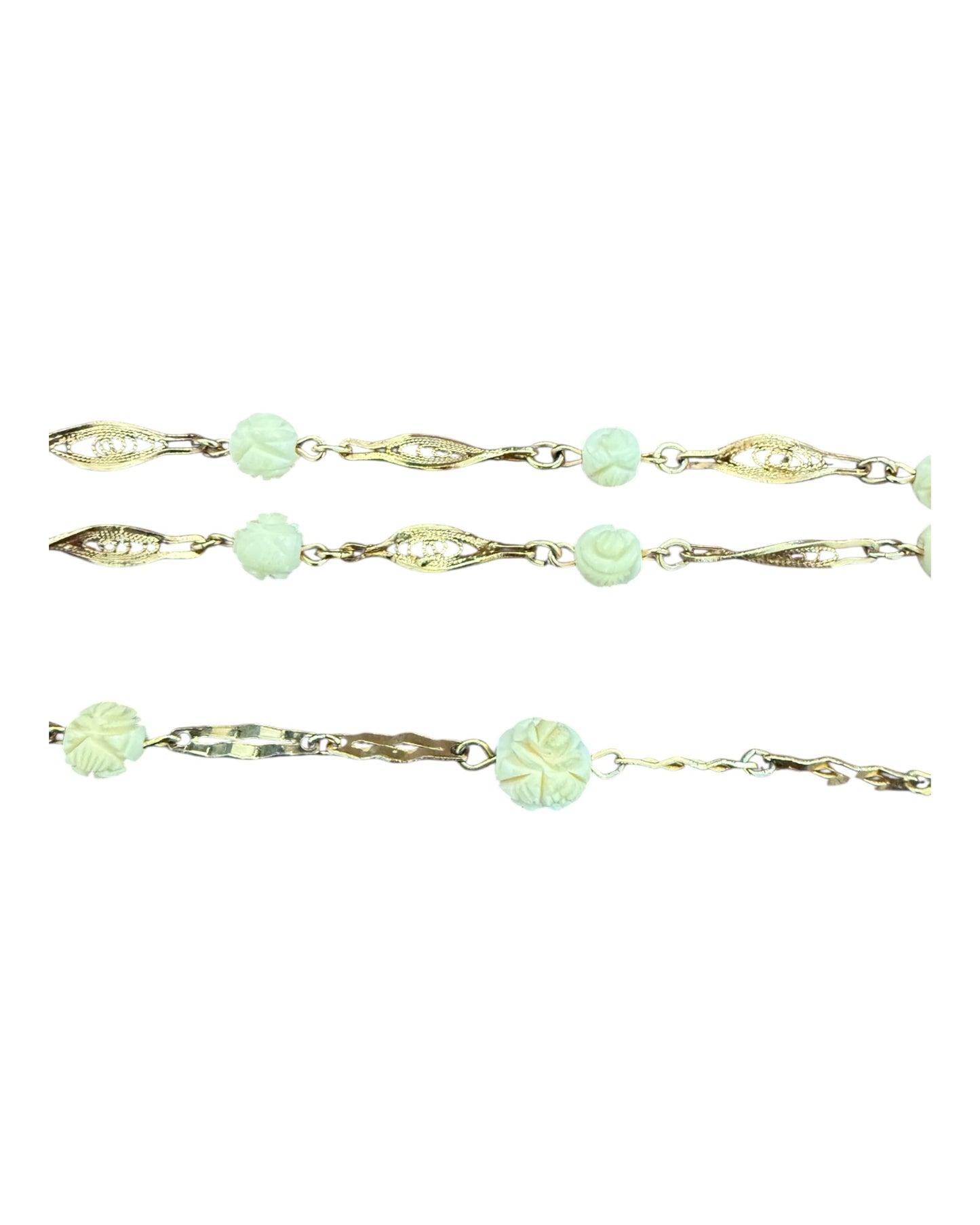 Vintage Gold-Toned Rose Bracelets