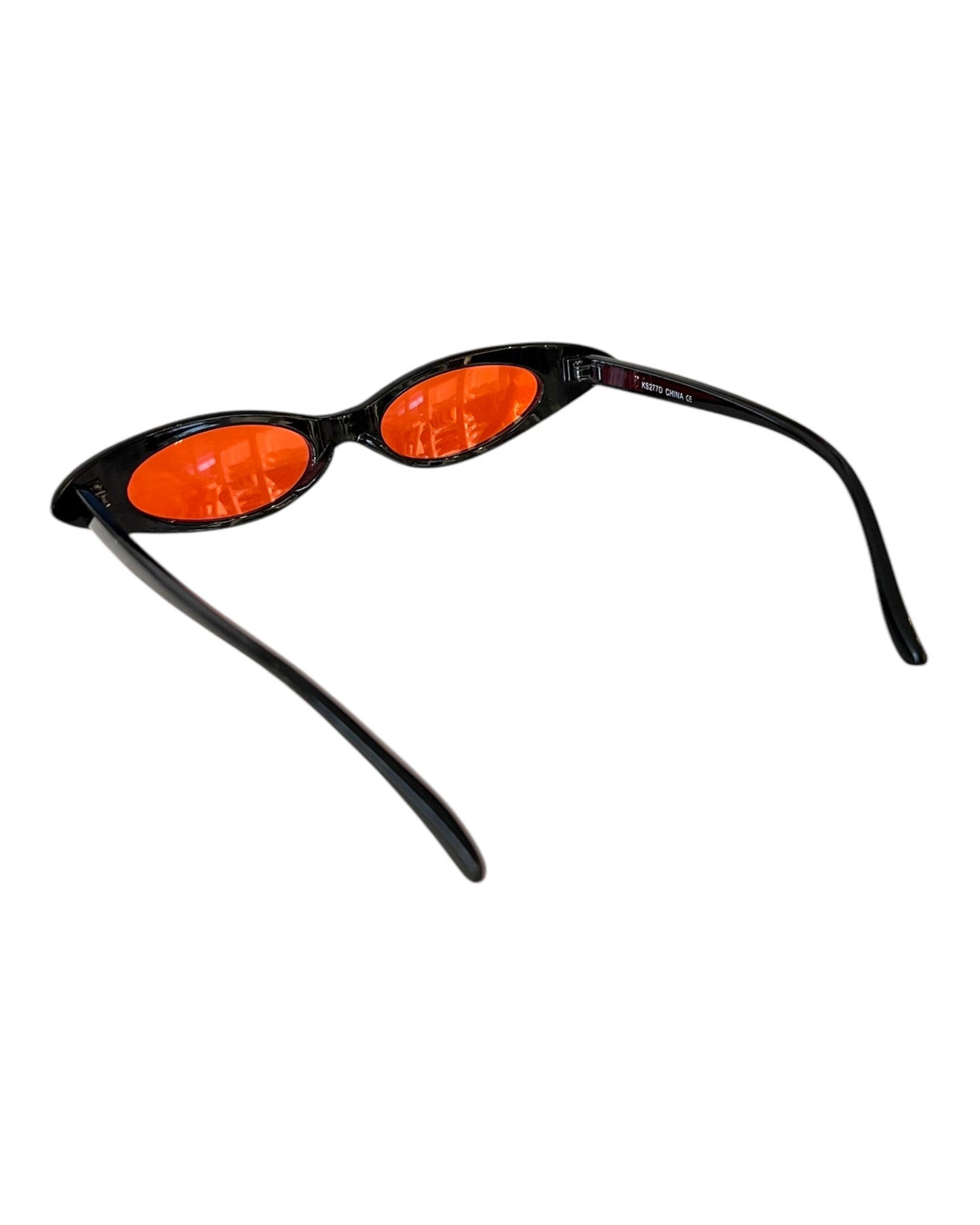 Vintage Red and Black Tiny Cat Eye Sunglasses