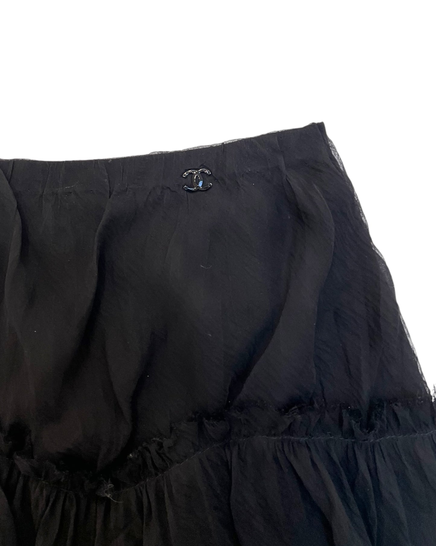 Vintage Chanel Black Silk Mini Skirt
