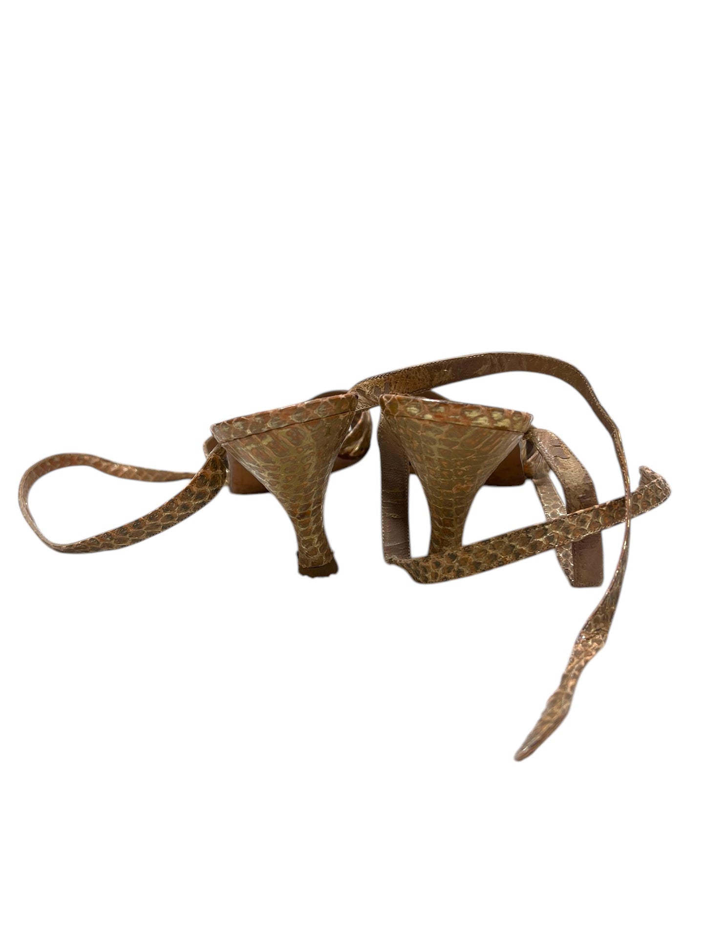 Vintage Maud Frizon Snake Skin Strappy Heels