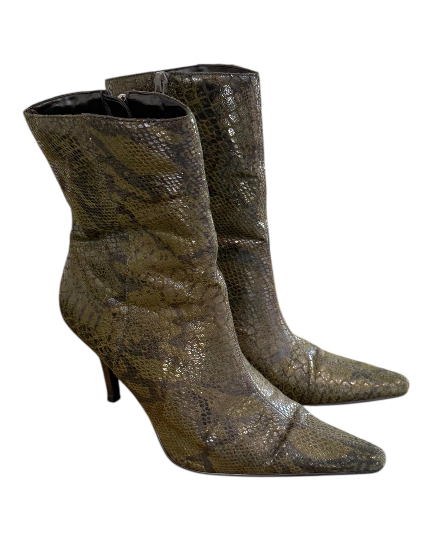 Vintage Green Snakeskin Boots