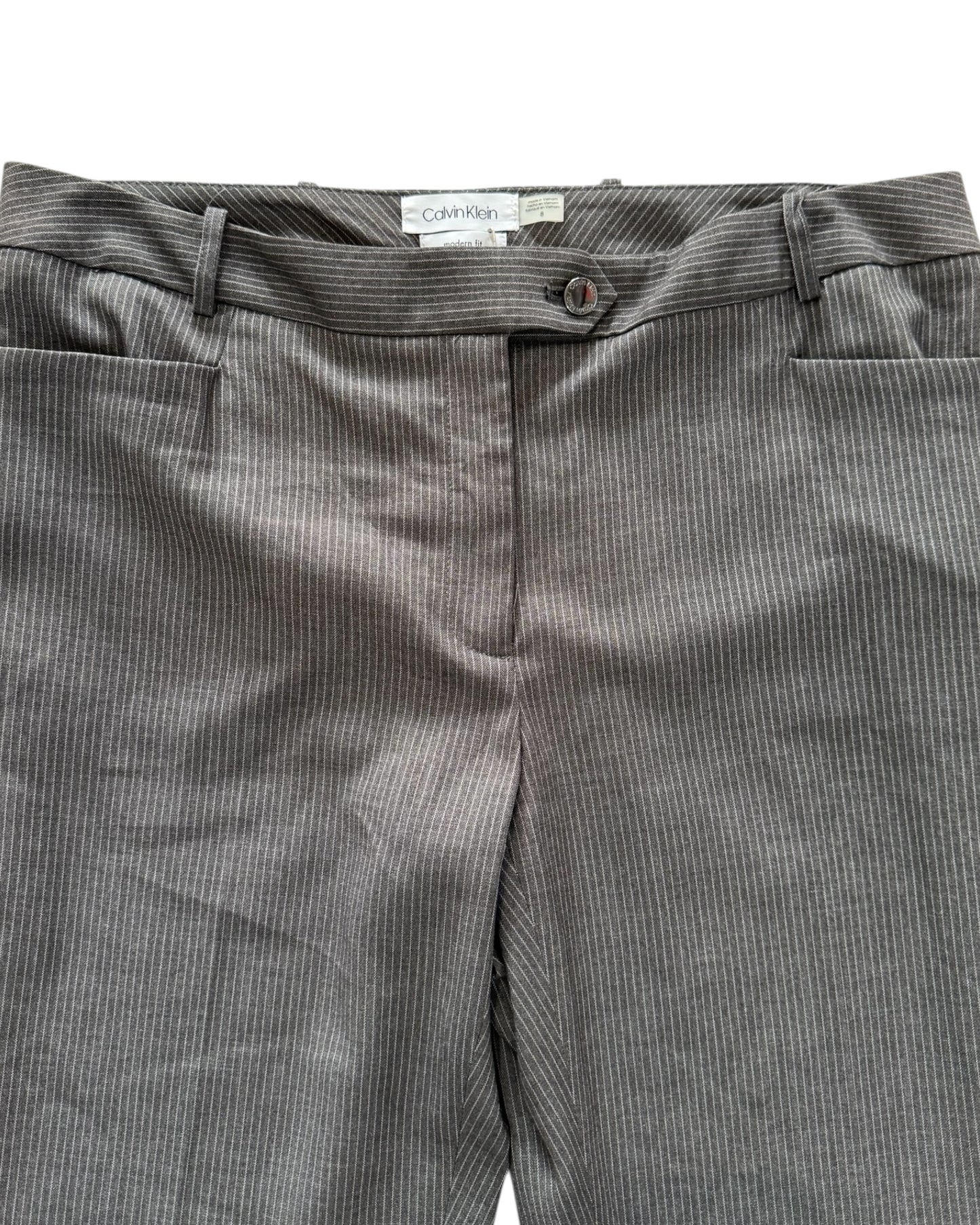 Pre-Loved Calvin Klein Grey Pinstripe Trousers