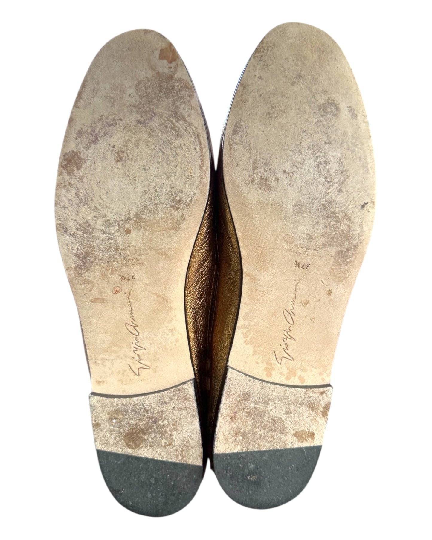 Pre-Loved Giorgio Armani Gold Ballet Flats