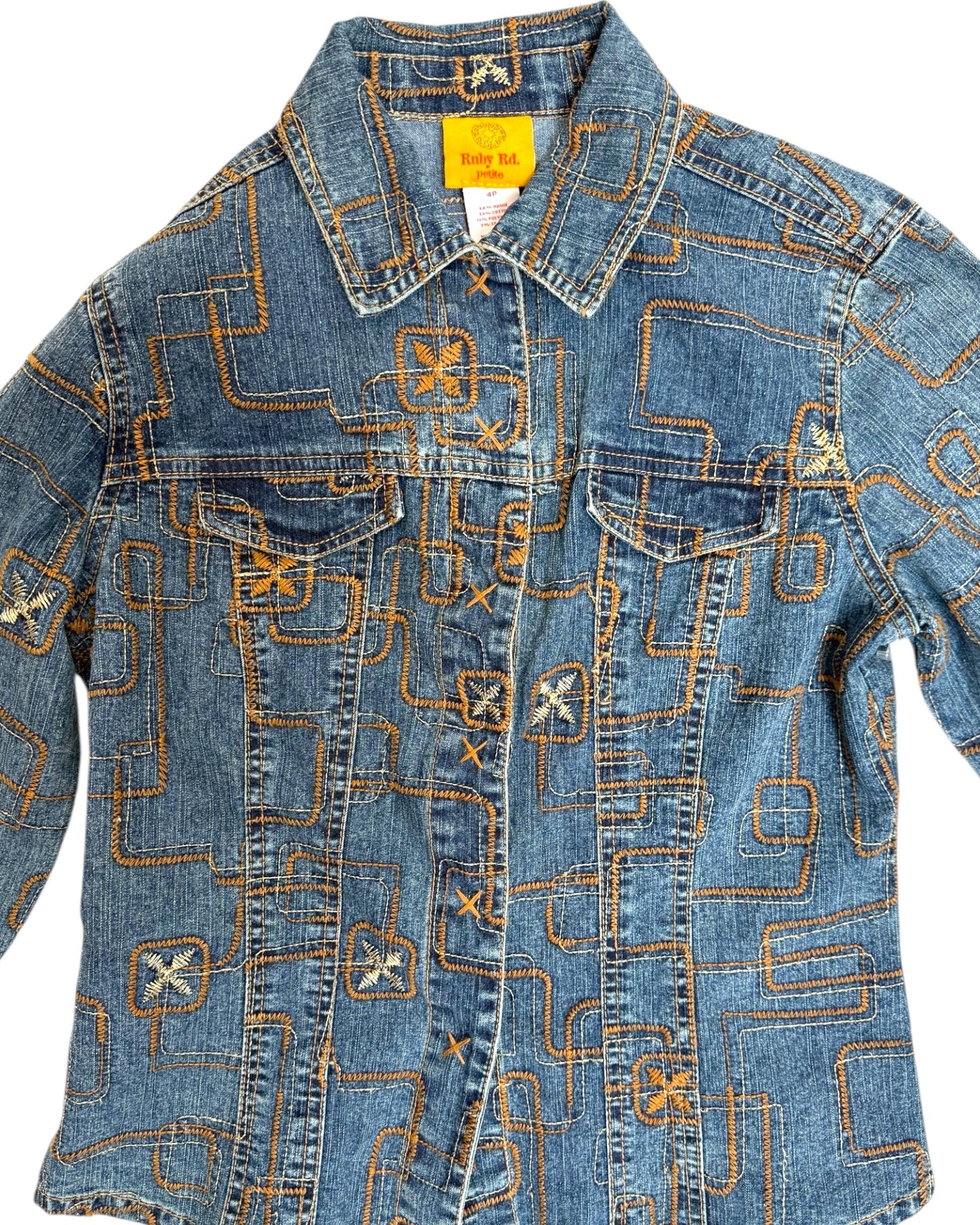 Vintage Y2K Embroidered Jean Jacket