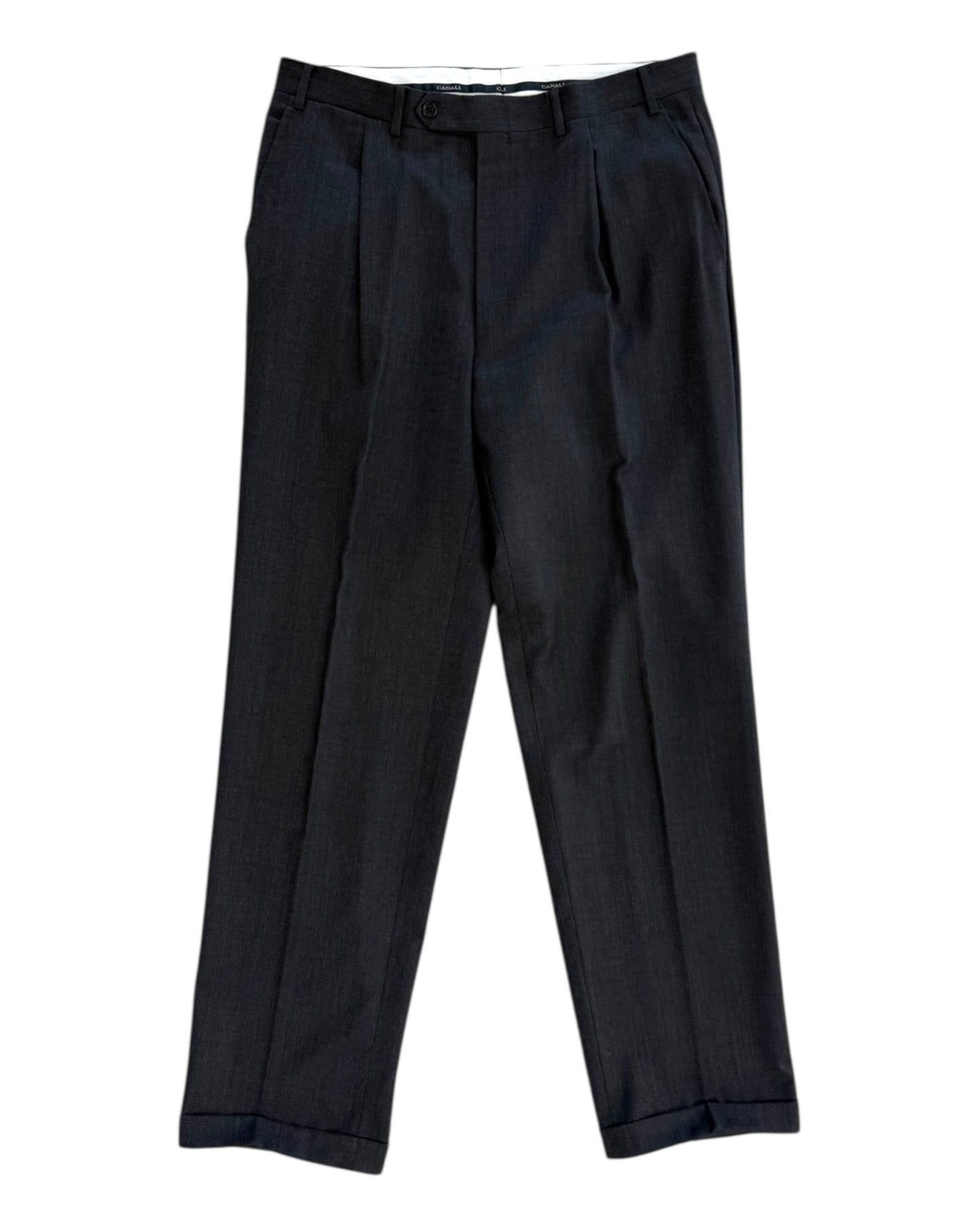 Vintage Canali Dark Grey Wool Suit