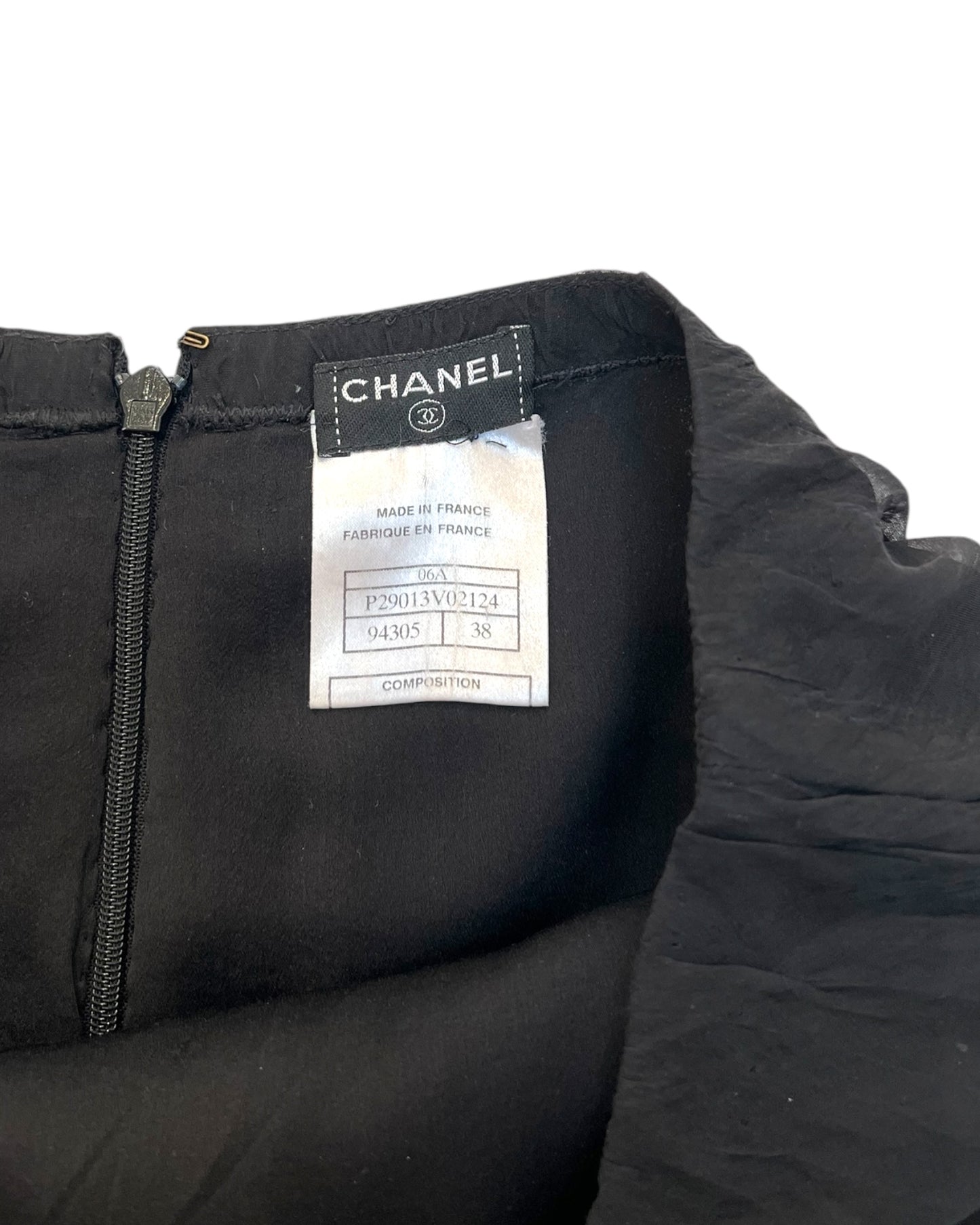 Vintage Chanel Black Silk Mini Skirt