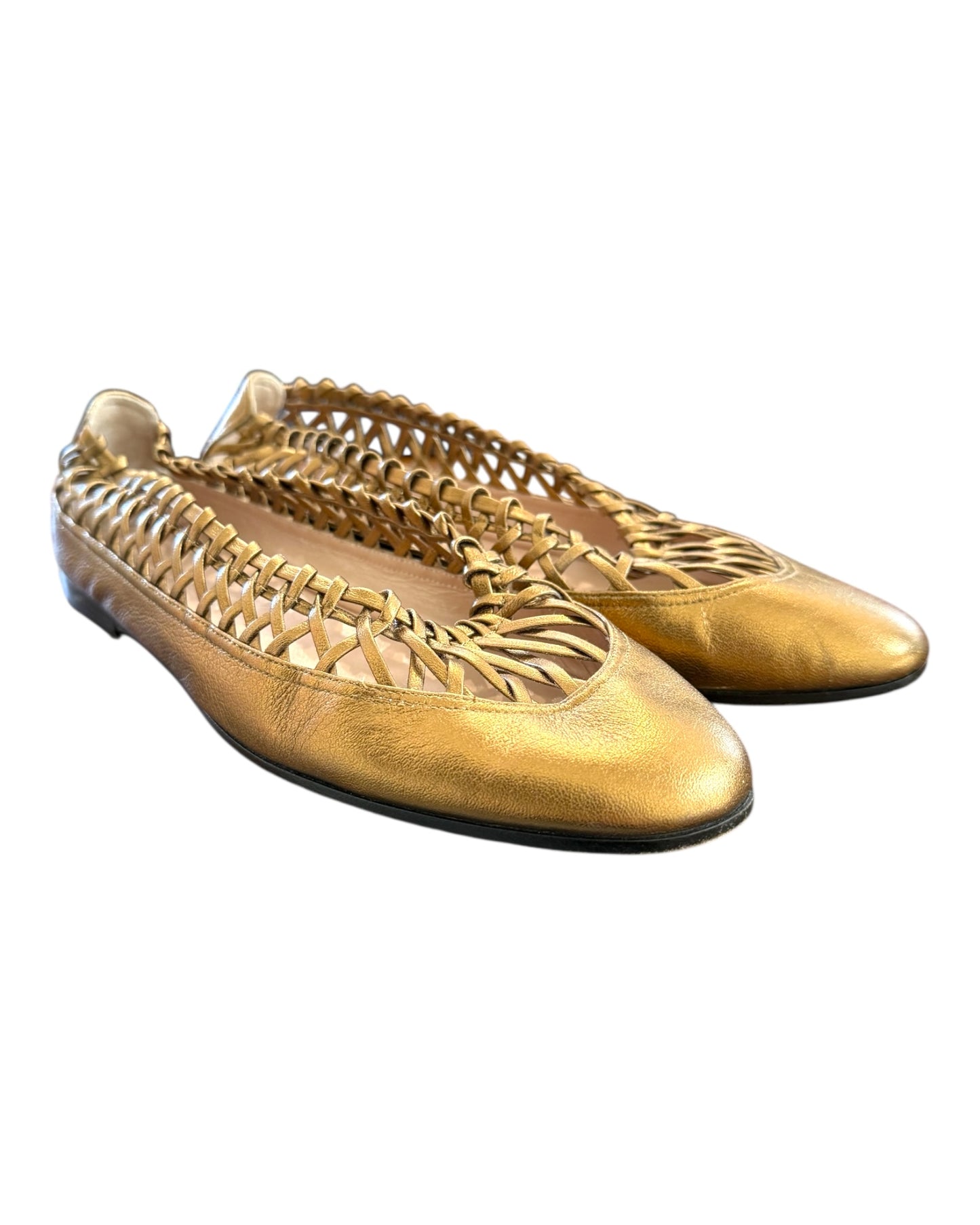 Pre-Loved Giorgio Armani Gold Ballet Flats