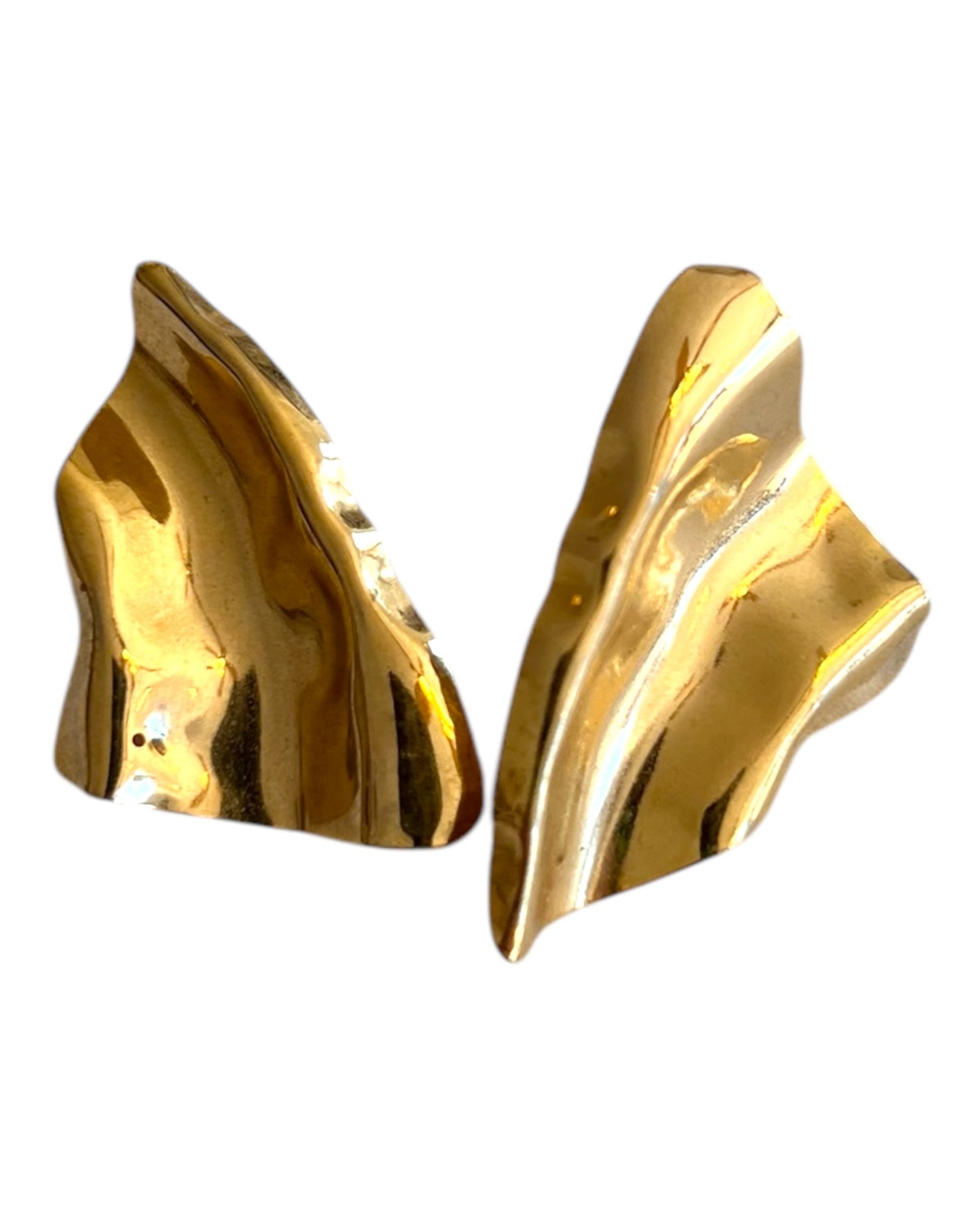 Vintage Gold Leaf Clip-On Earrings