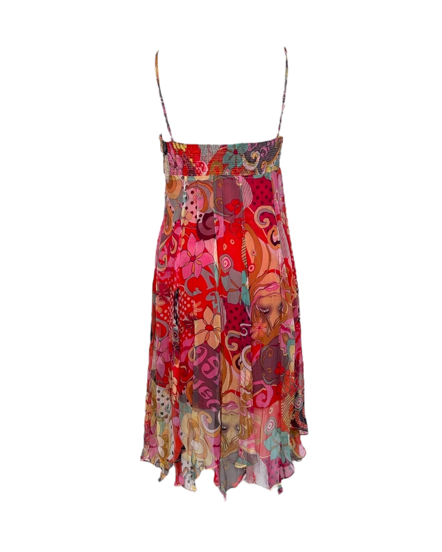 Vintage Sue Wong Silk Handkerchief Anime Dress