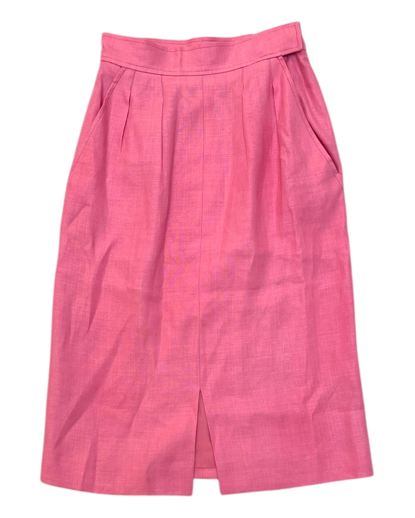 Vintage 1980s Yves Saint Laurent Knee-Length Pink Skirt