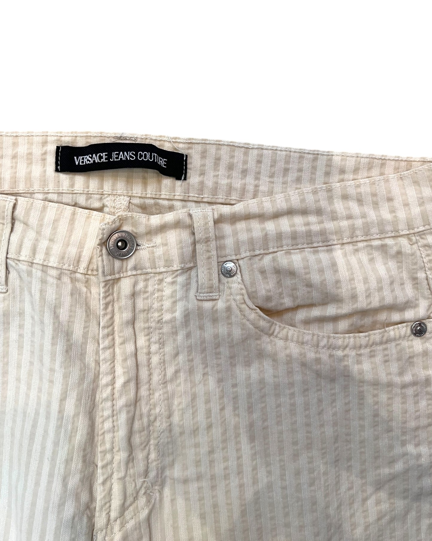 Vintage 2004 Versace White Stripe Pants