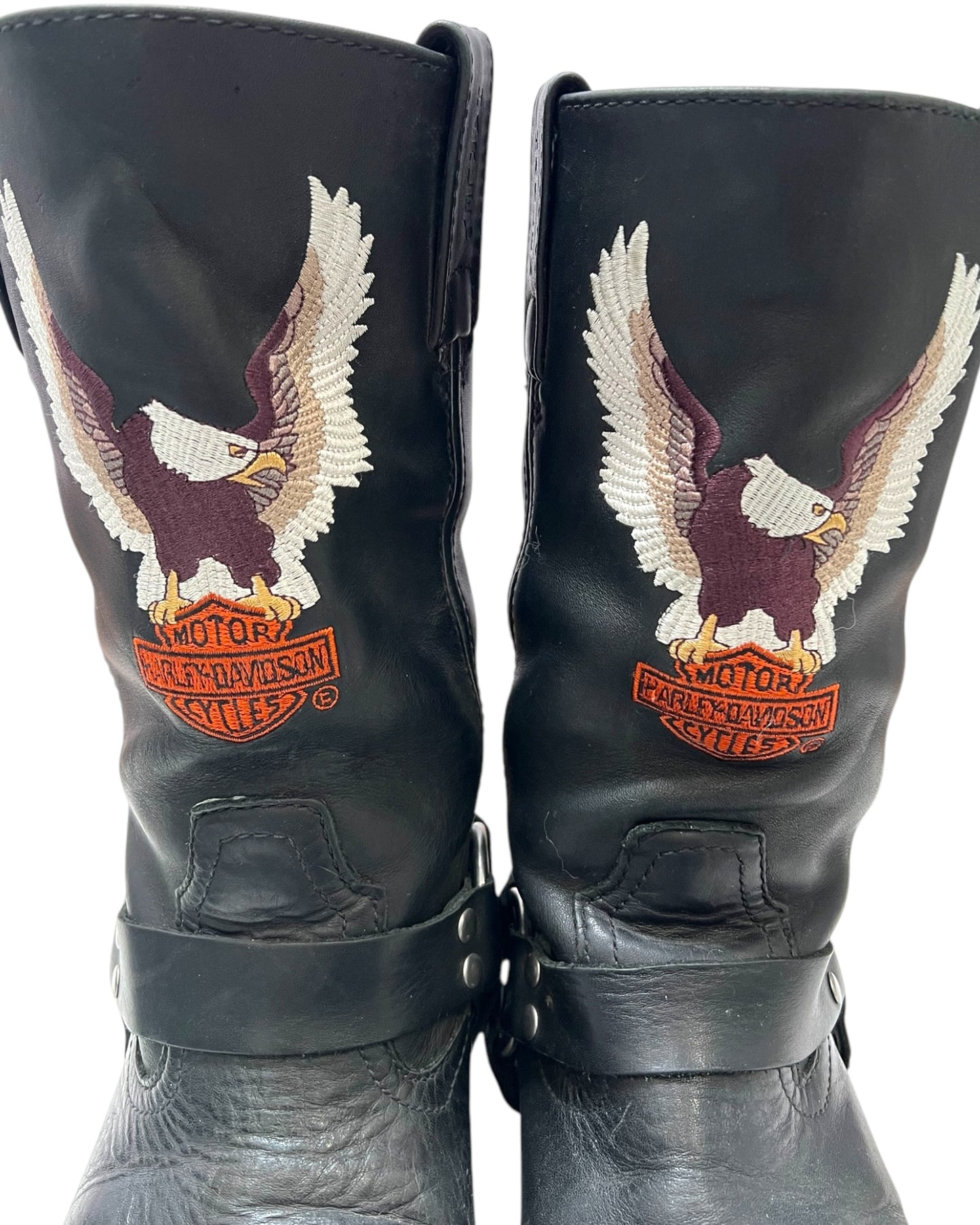 Vintage Harley Davidson Slouchy Eagle Moto Boots