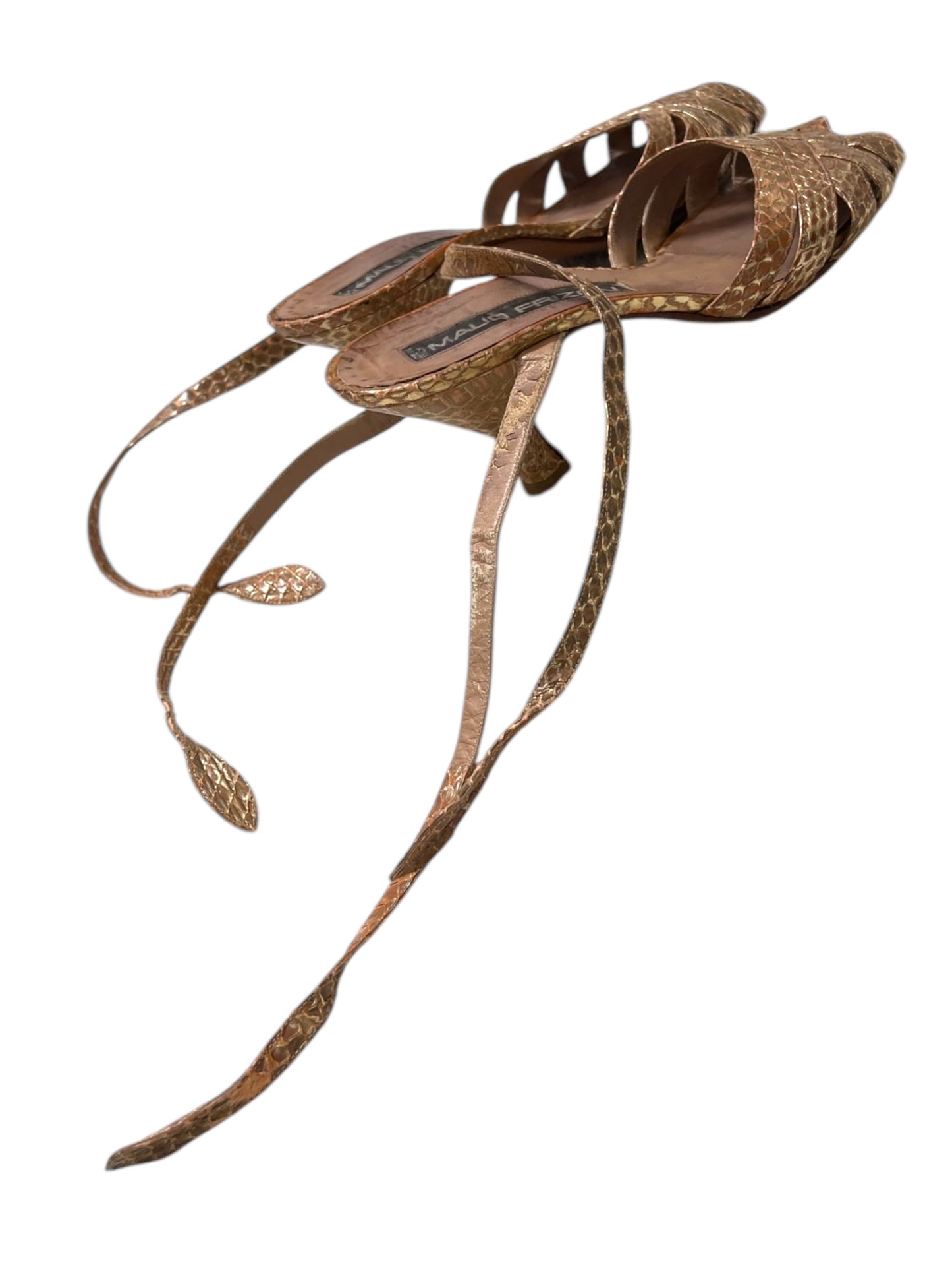 Vintage Maud Frizon Snake Skin Strappy Heels