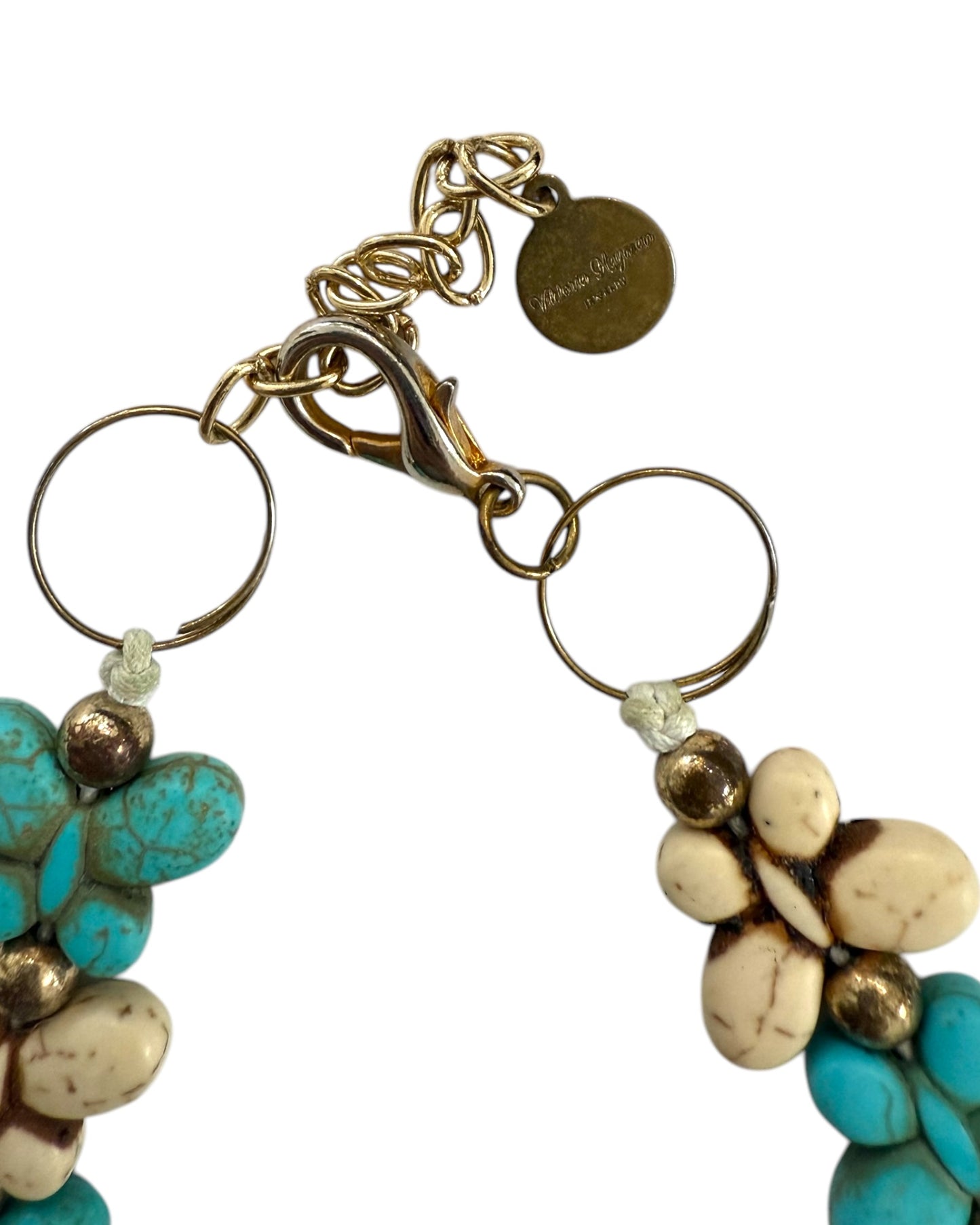 Vintage Viktoria Hayman Turquoise and White Butterfly Necklace