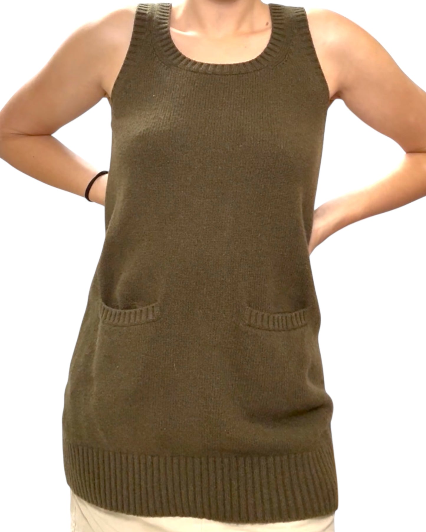 Pre-Loved Chloé Olive Green Knit Tank Top
