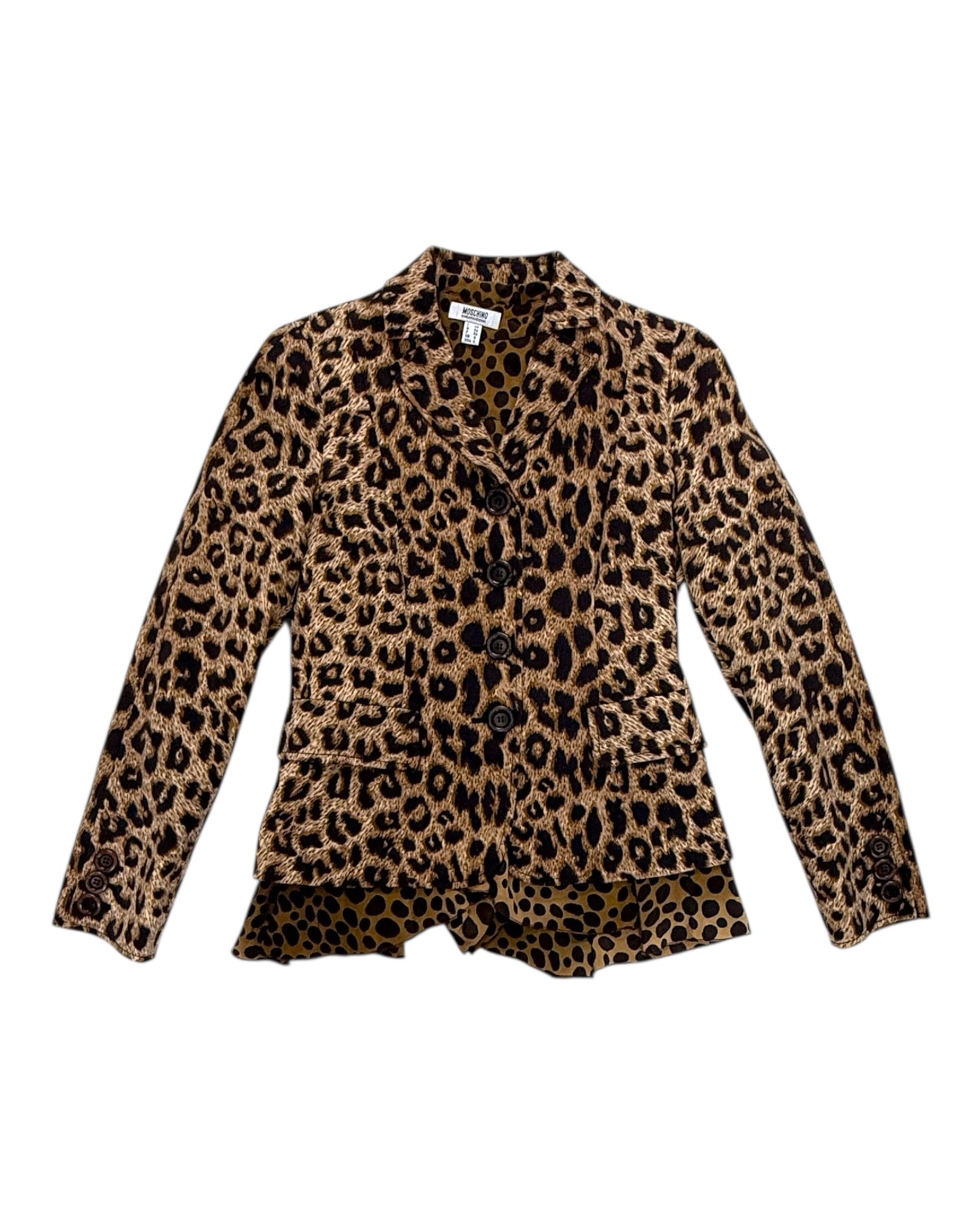 Vintage Moschino Leopard Print Blazer and Blouse Set
