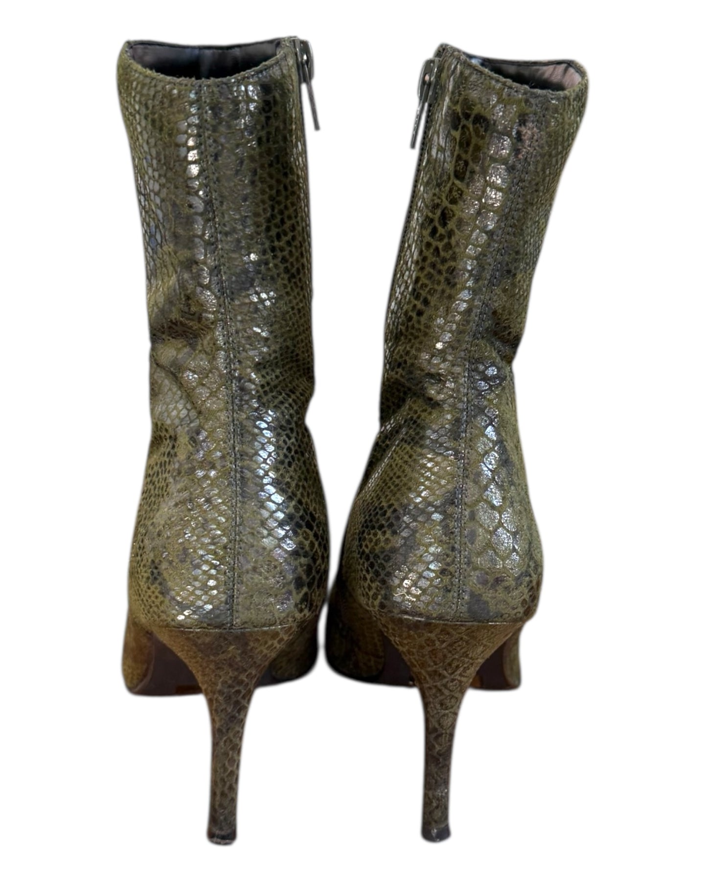 Vintage Green Snakeskin Boots