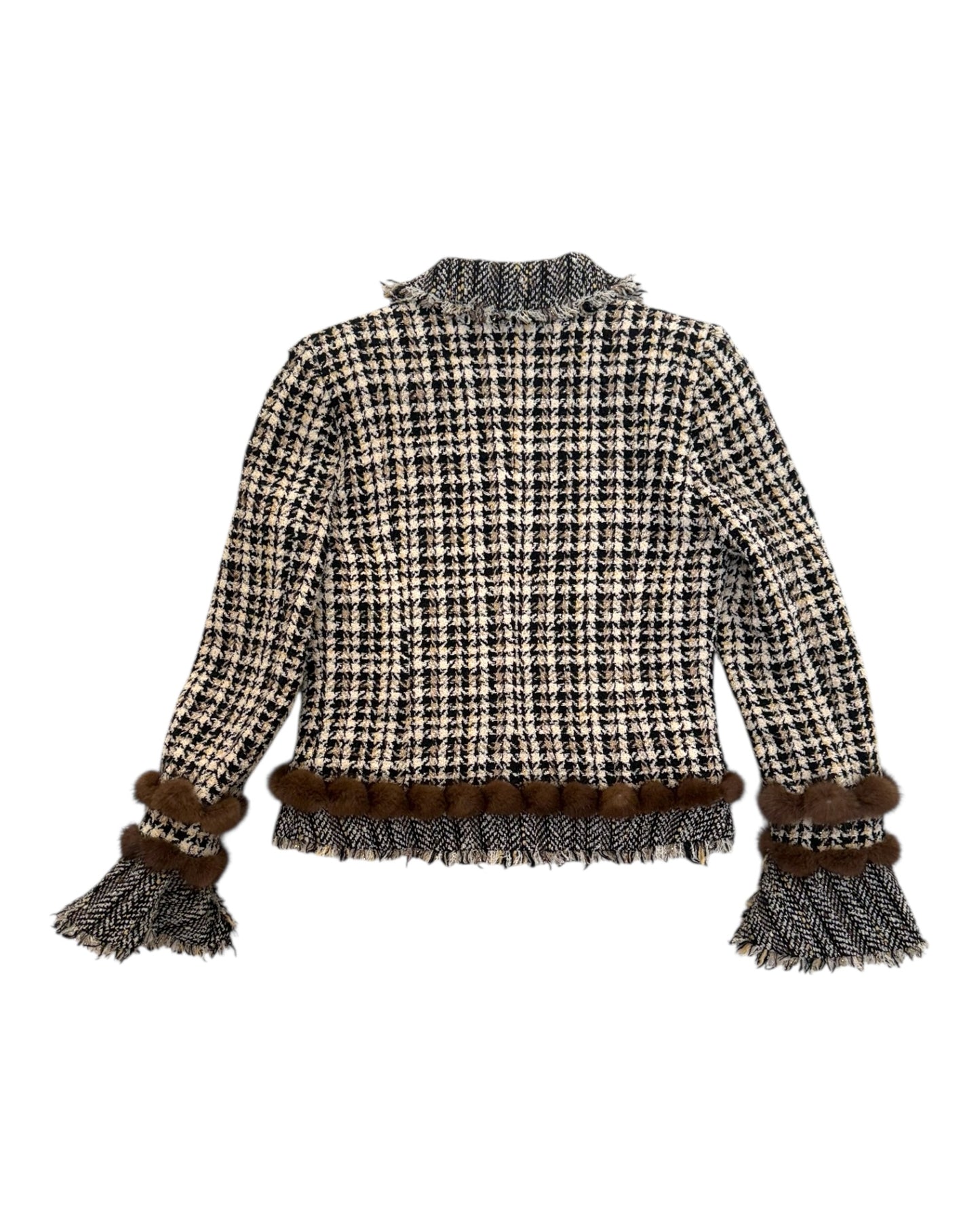 Vintage Terry Wool and Fur Argyle Blazer
