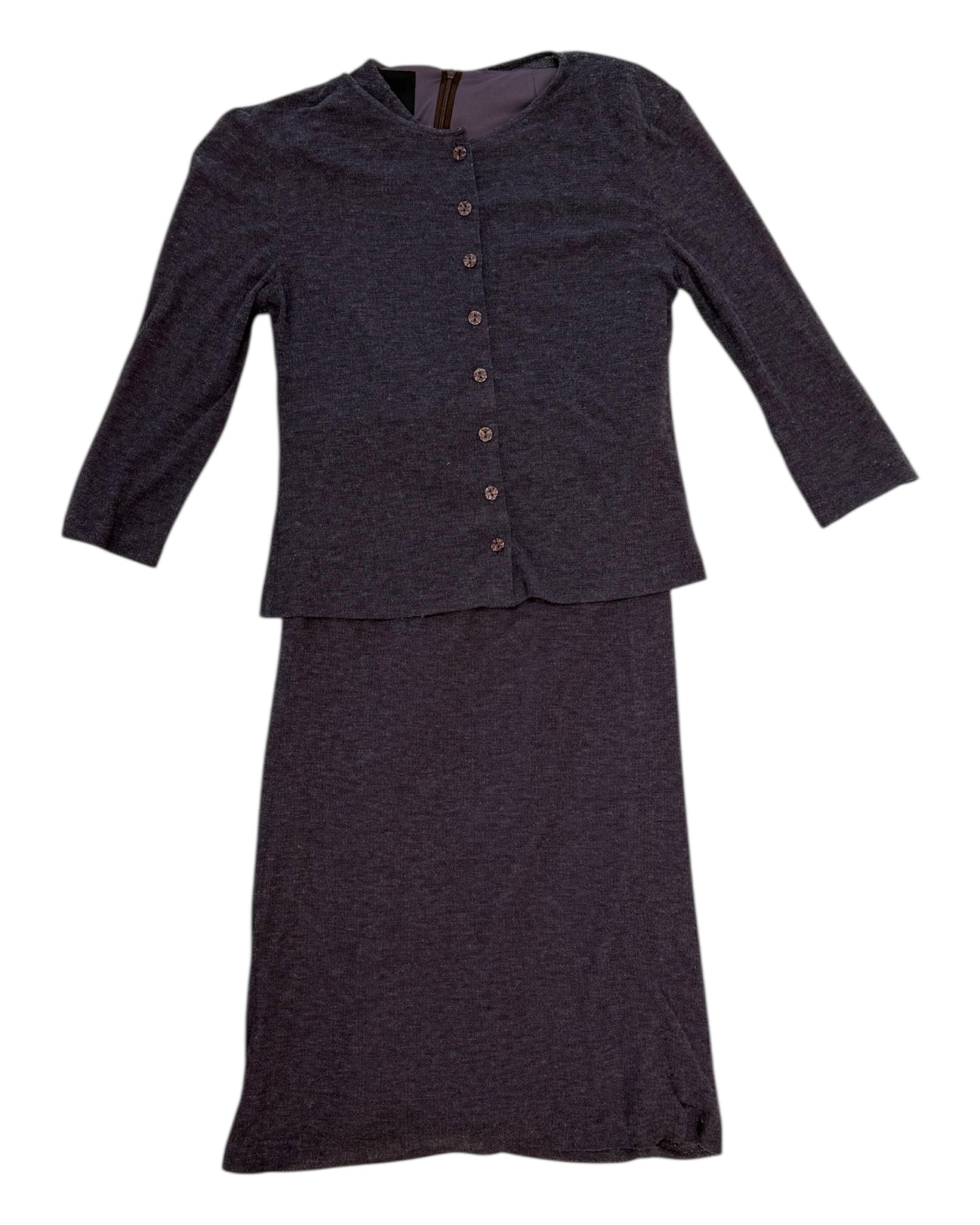 Vintage 1990s Anna Sui Purple Knit Dress Set
