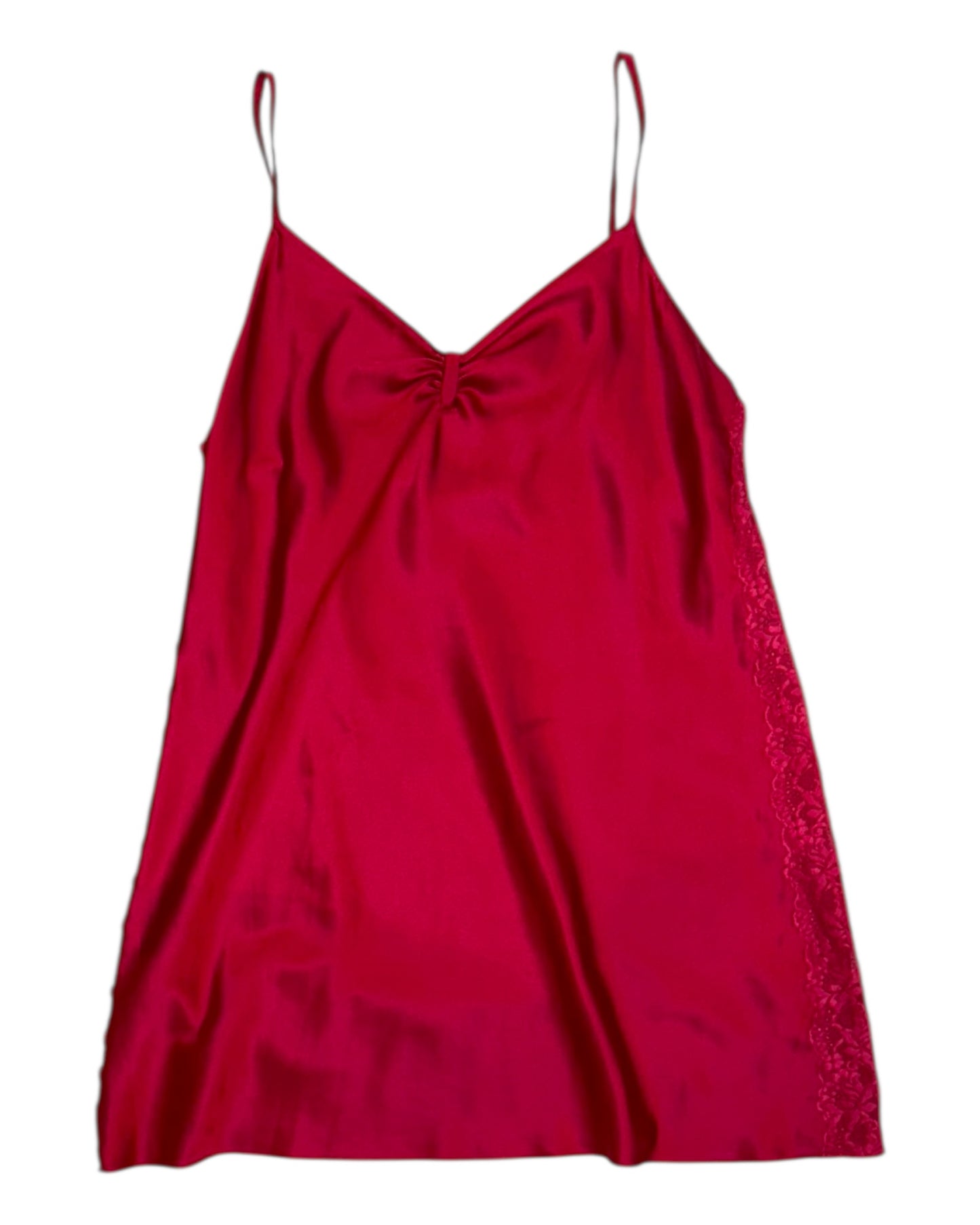Vintage Red Lace Mini Slip Dress