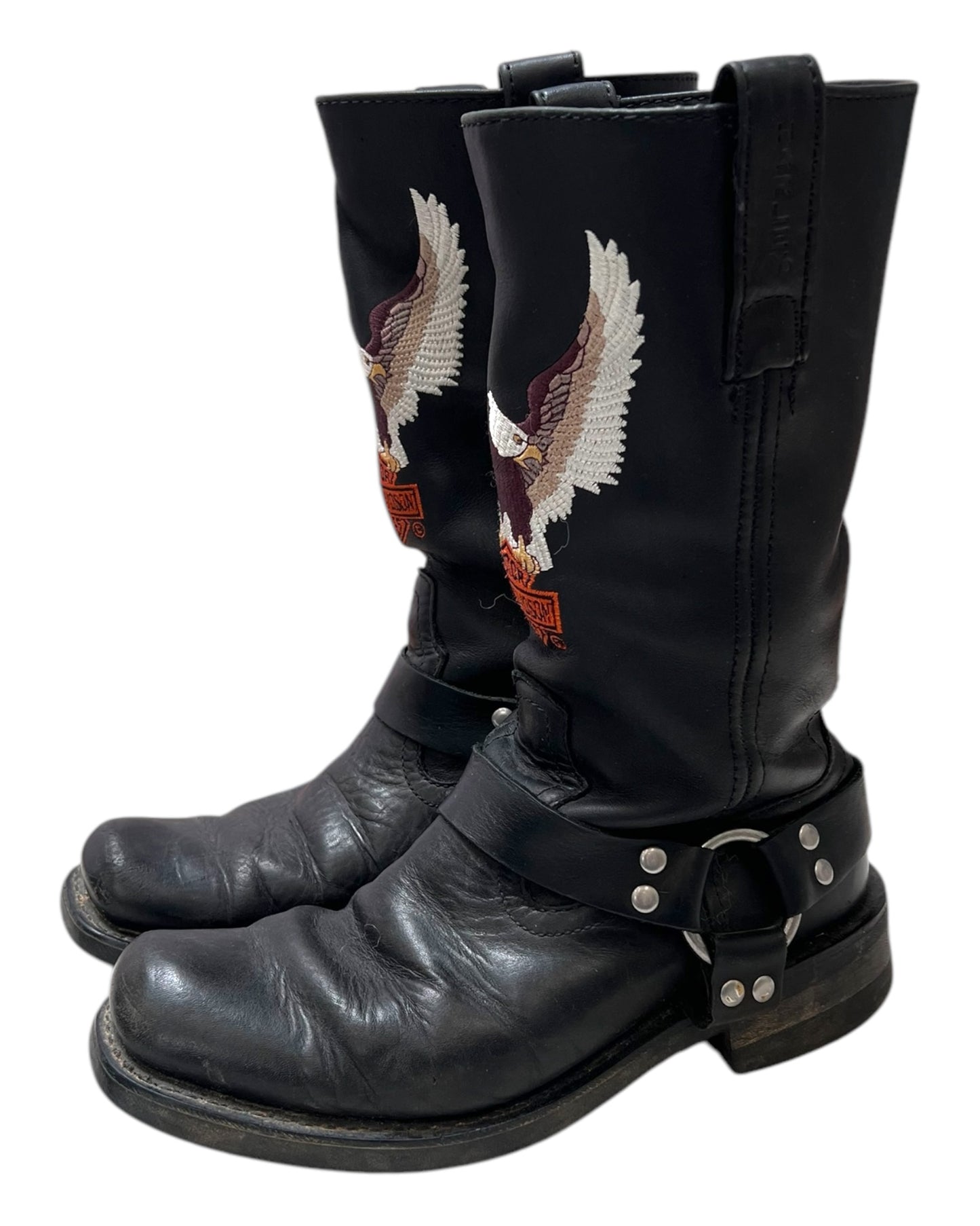 Vintage Harley Davidson Slouchy Eagle Moto Boots