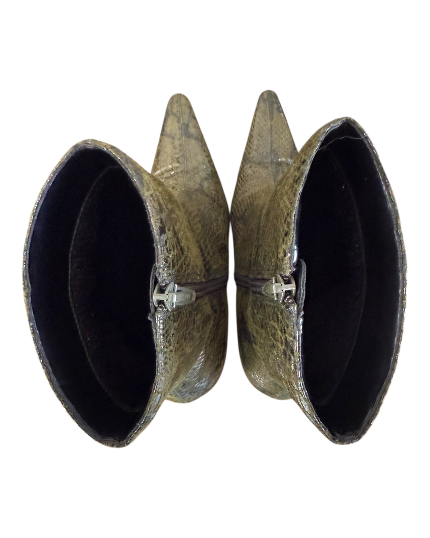 Vintage Green Snakeskin Boots