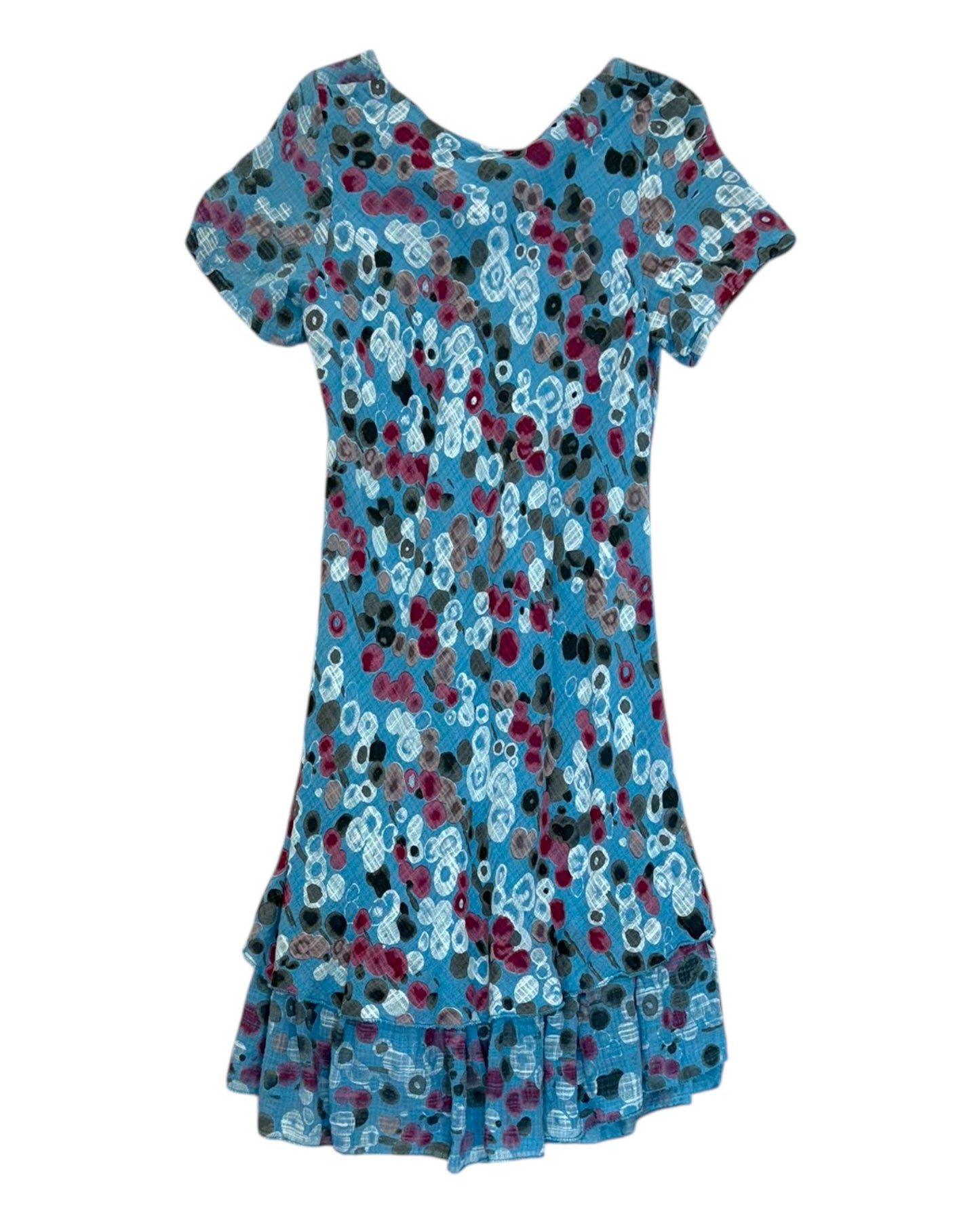 Vintage Blue and Pink Midi Dress