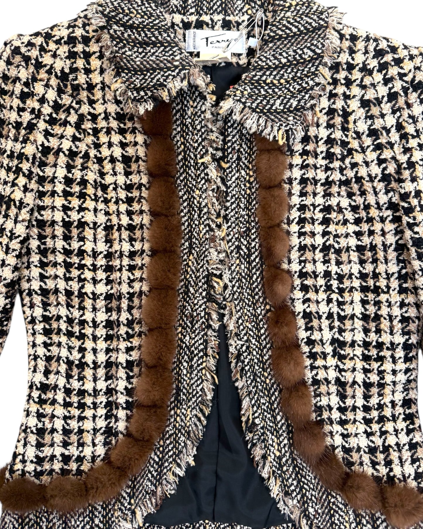 Vintage Terry Wool and Fur Argyle Blazer