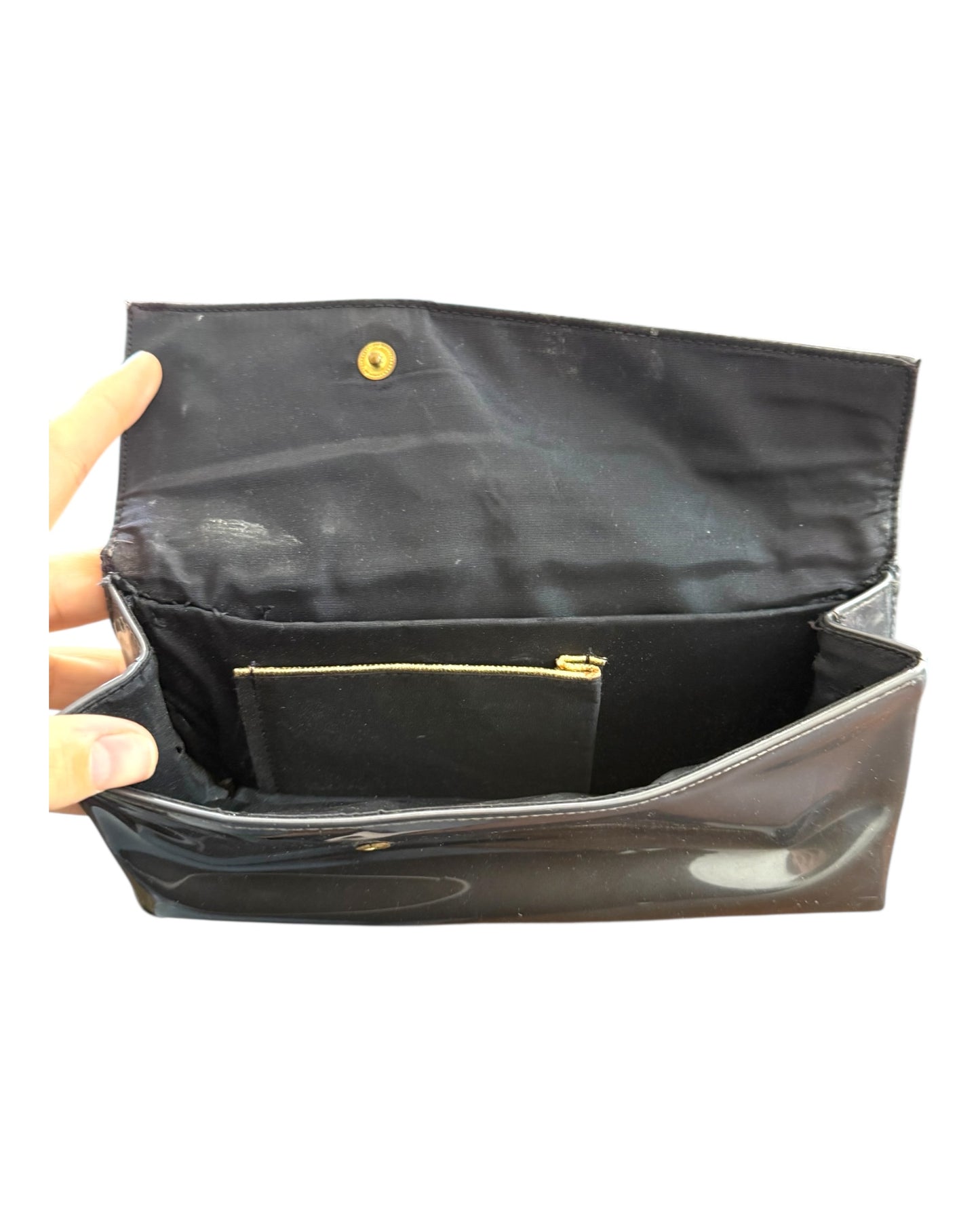 Vintage 1950s Grey Patent Leather Clutch