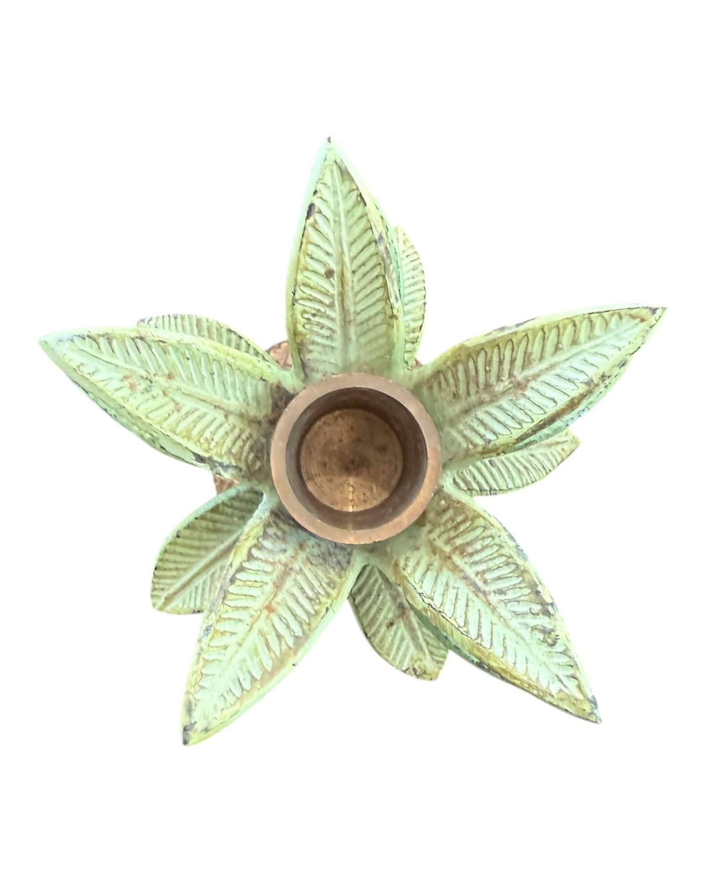 Vintage Brass Palm Tree Candlestick