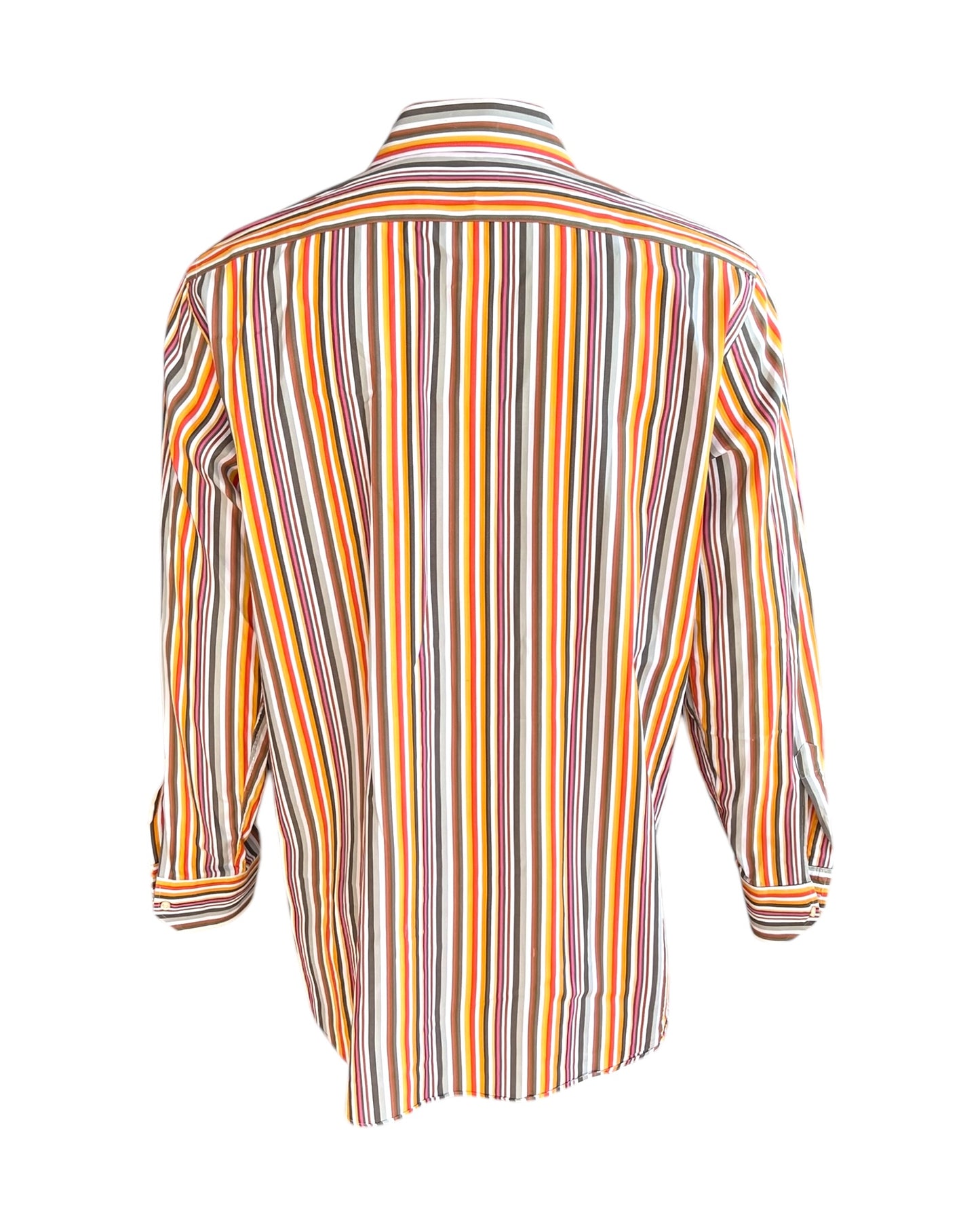 Vintage Etro Yellow and Green Striped Button-Up Top