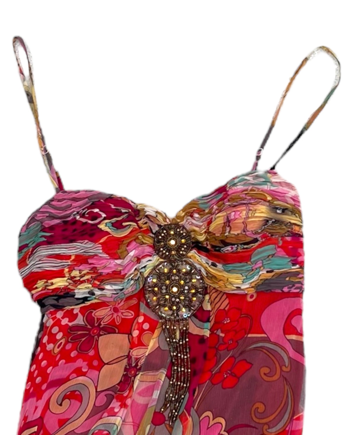 Vintage Sue Wong Silk Handkerchief Anime Dress