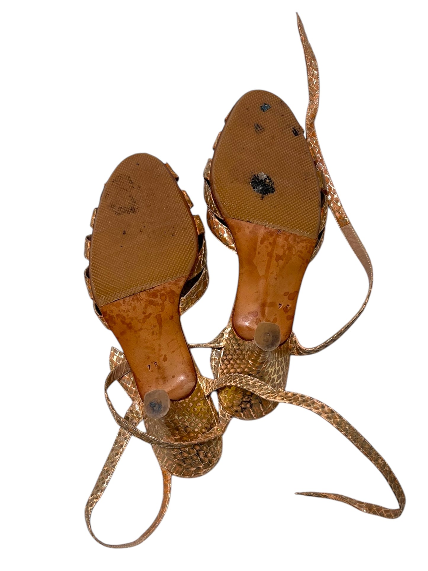Vintage Maud Frizon Snake Skin Strappy Heels