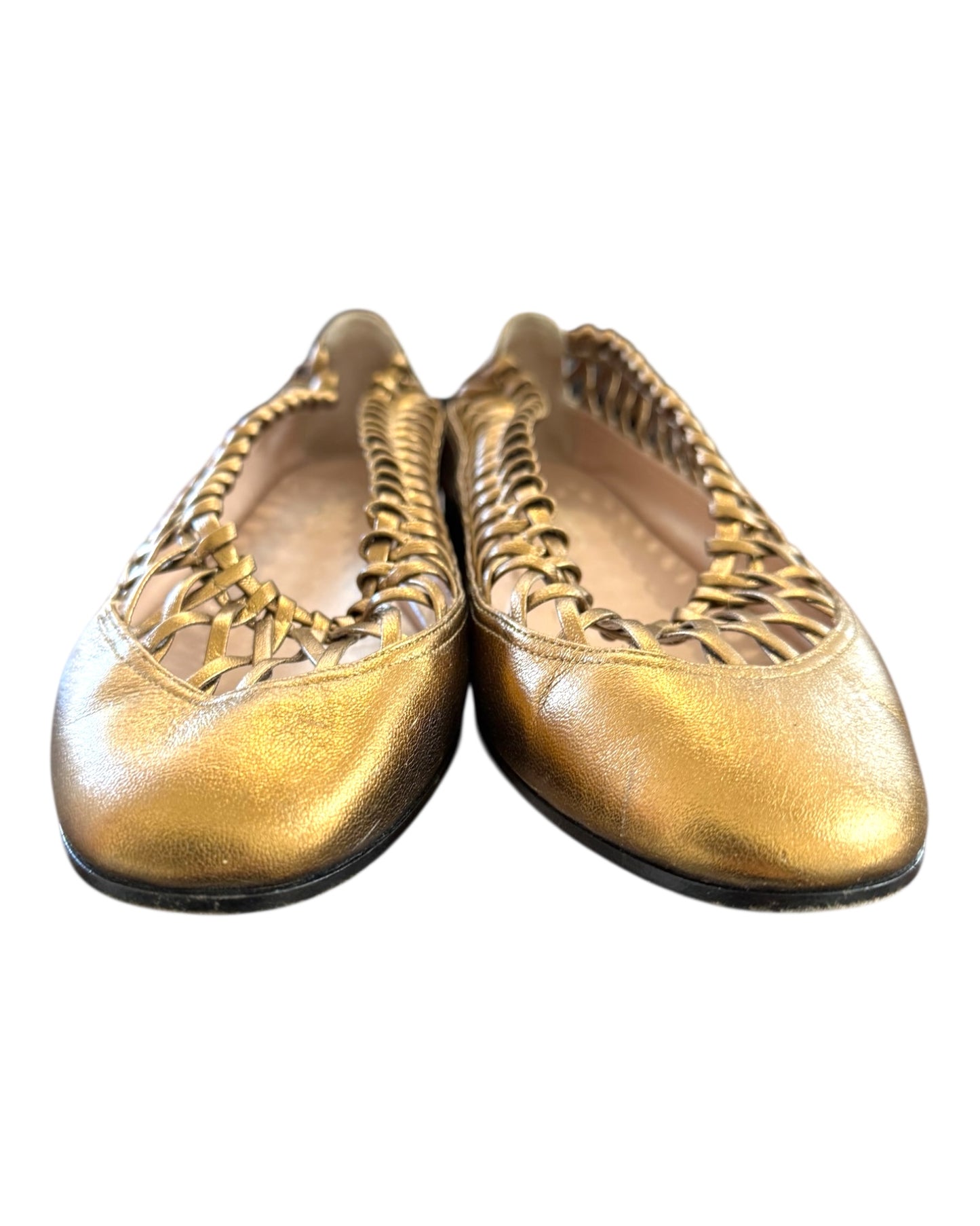 Pre-Loved Giorgio Armani Gold Ballet Flats