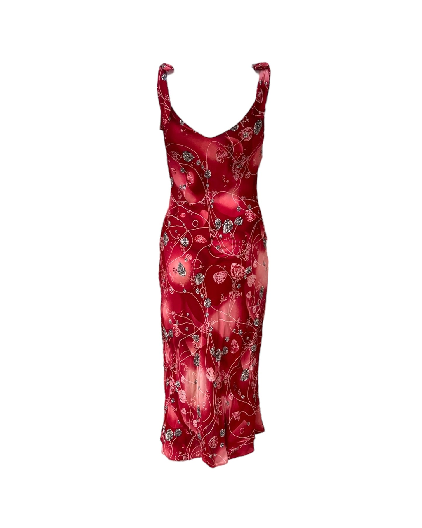 Vintage Diane Von Furstenberg Red Diamond Slip Dress
