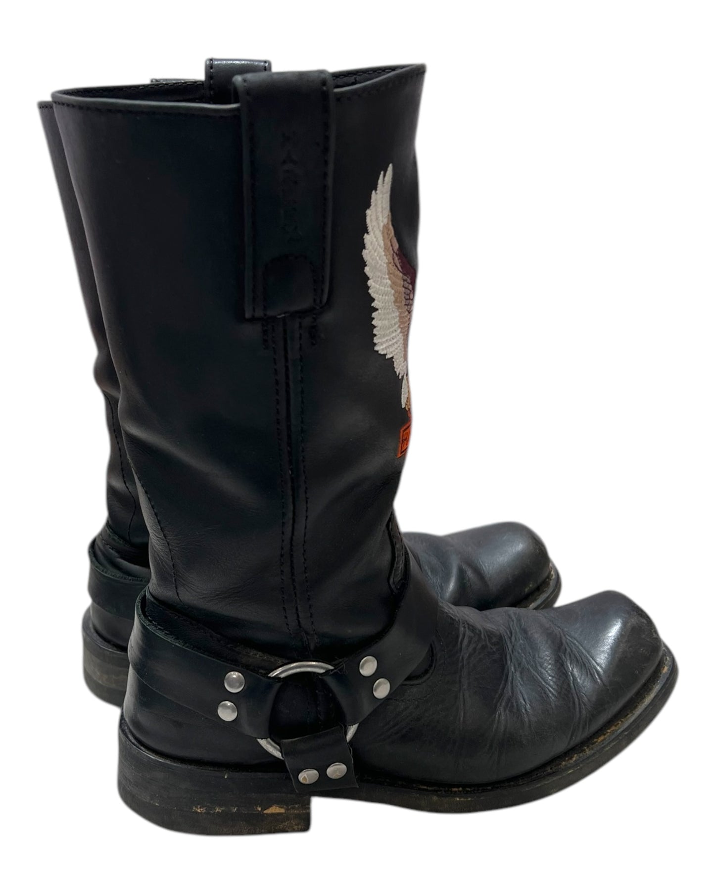 Vintage Harley Davidson Slouchy Eagle Moto Boots
