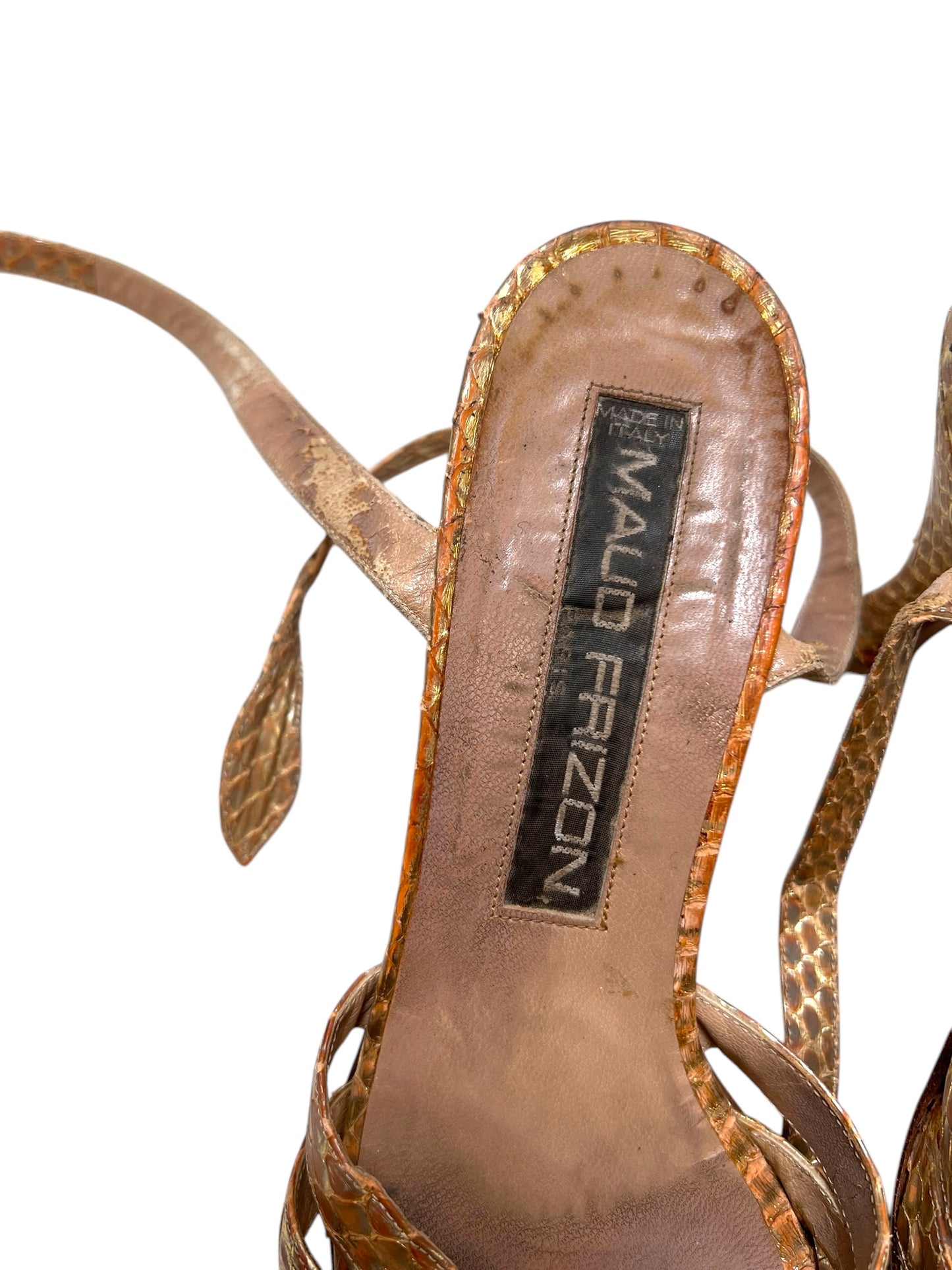 Vintage Maud Frizon Snake Skin Strappy Heels
