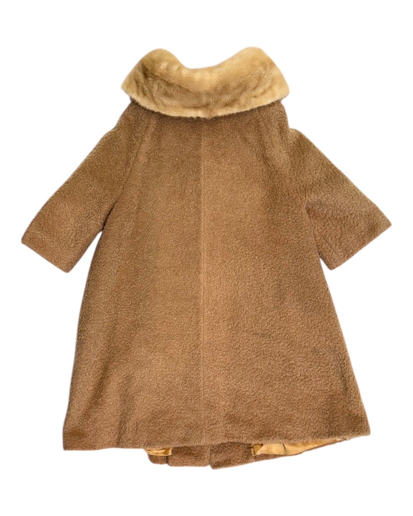 Vintage Wool Coat with Fur Collar