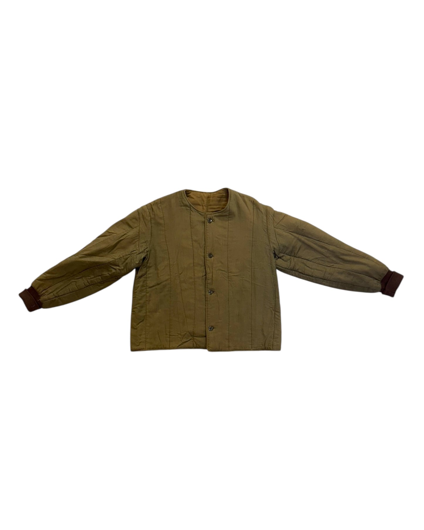 Vintage Quilted Army Green Jacket