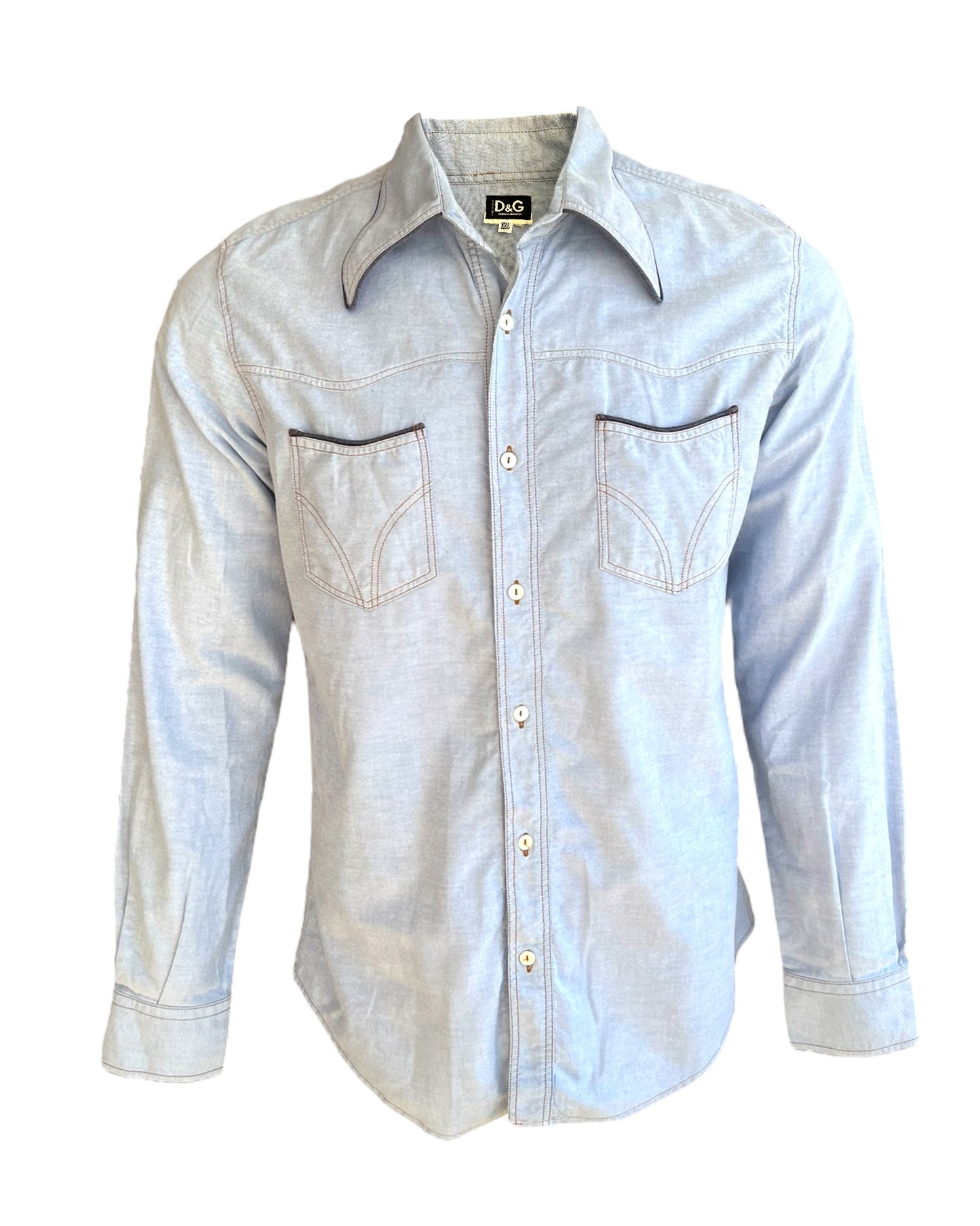 Vintage 2000s D&G Denim Western Button-Up Top