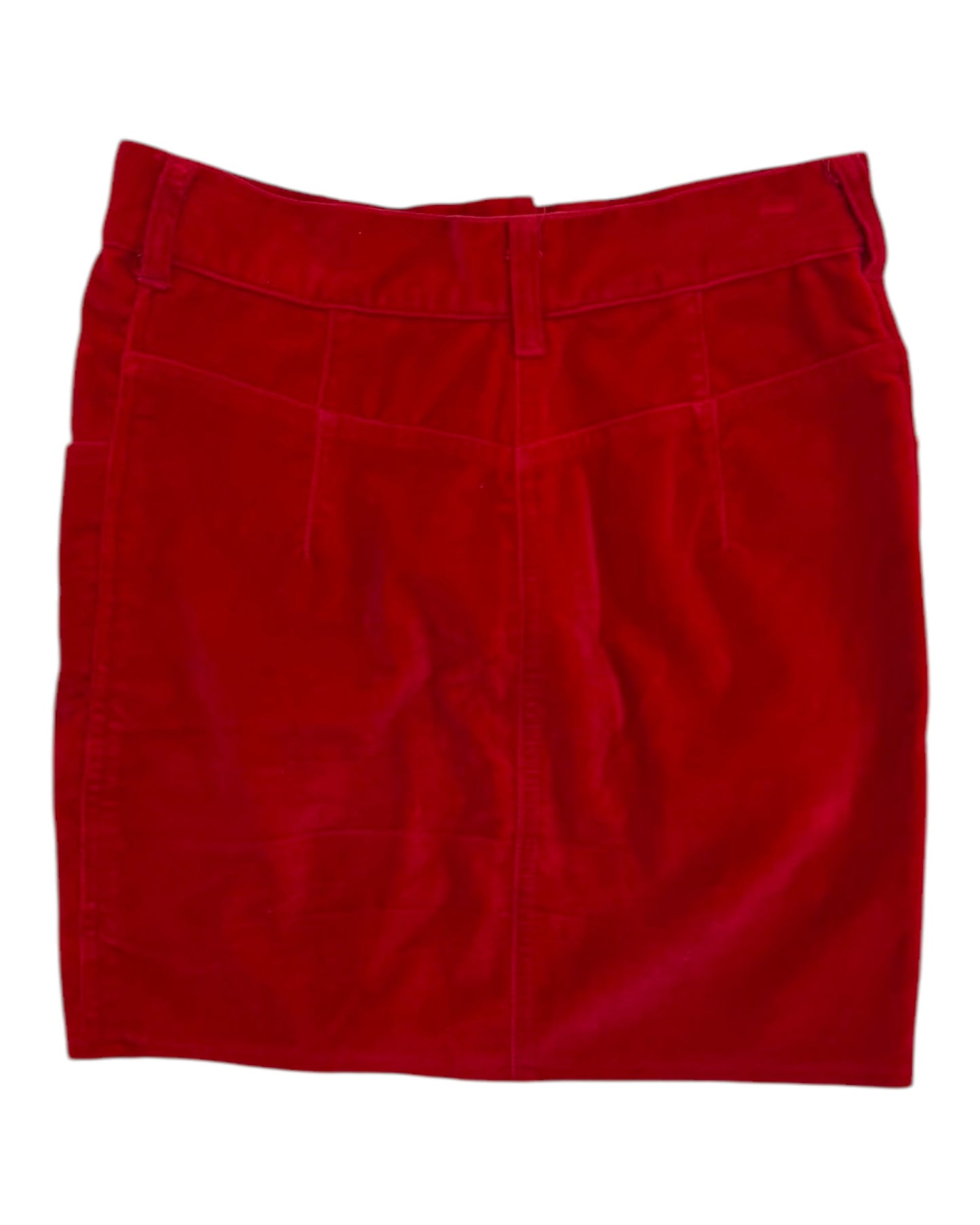 Vintage 1980s Moschino Red Velvet Mini Skirt