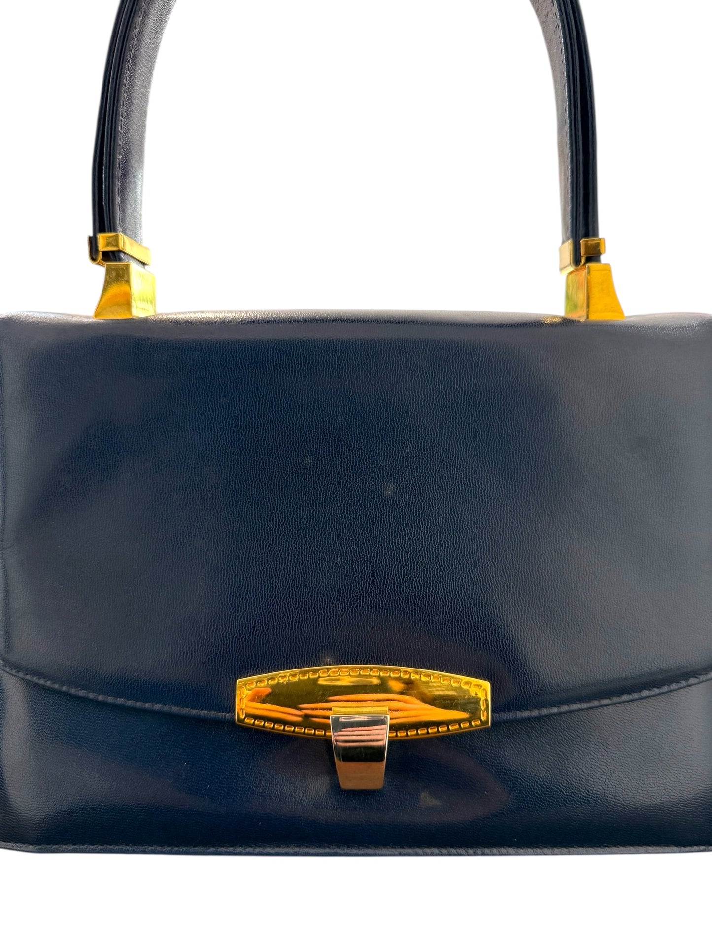 Vintage 1950s/1960s Blue Leather Bag with Coin Purse Attachment