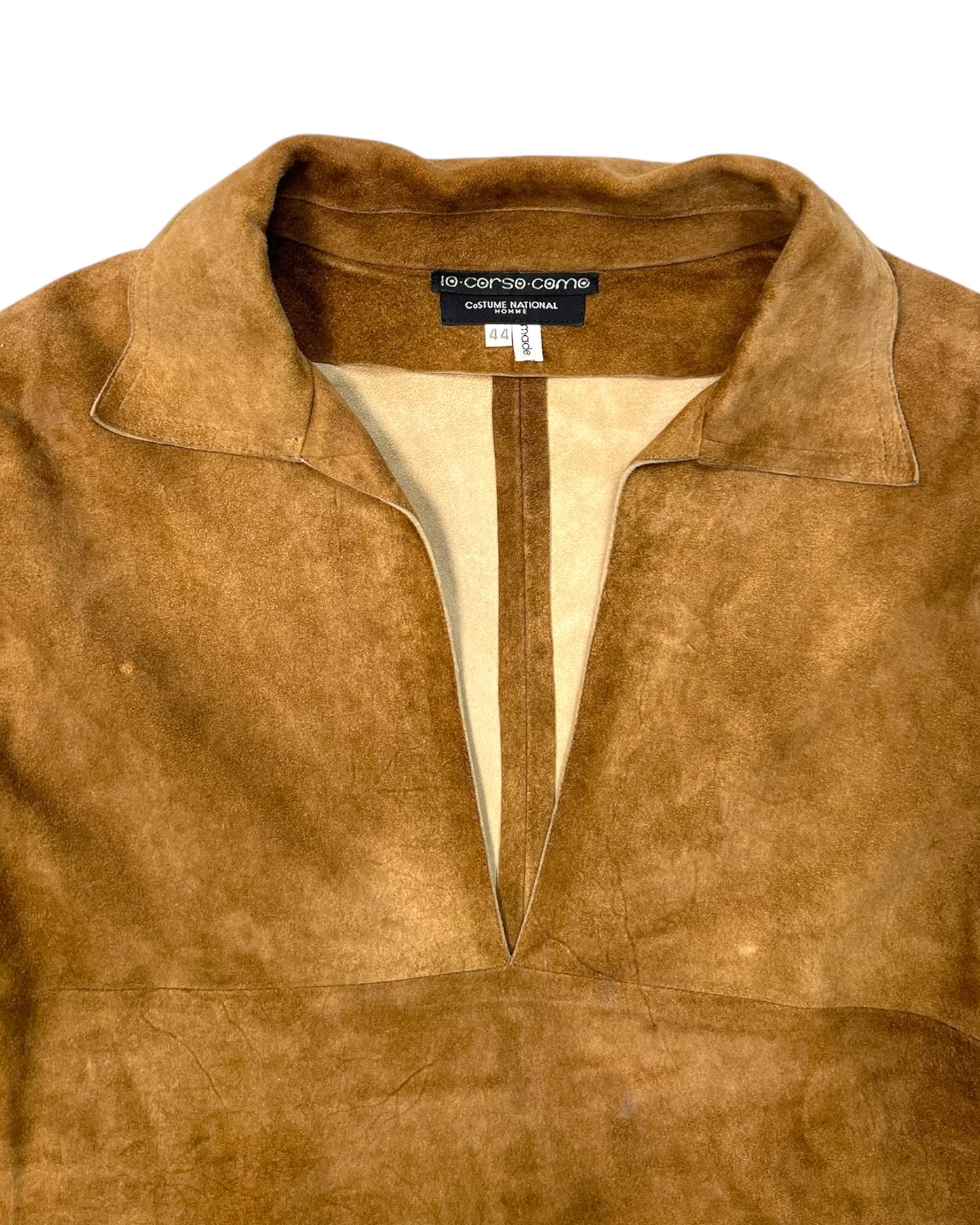 Vintage 1990 Costume National Suede Pullover Polo Top