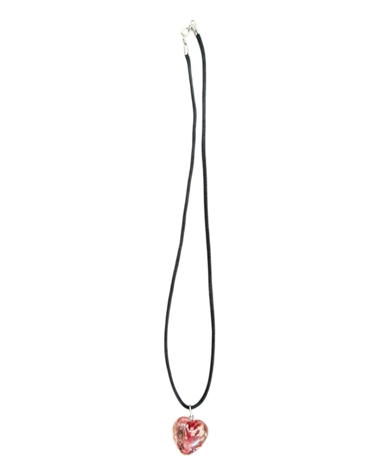 Vintage Red Heart Pendant Necklace