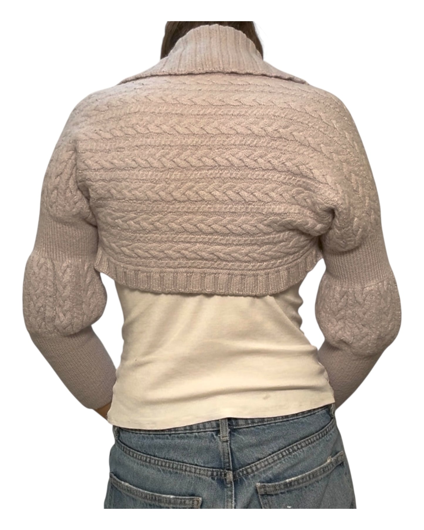 Pre-Loved Alpaca Fur Cable Knit Shrug