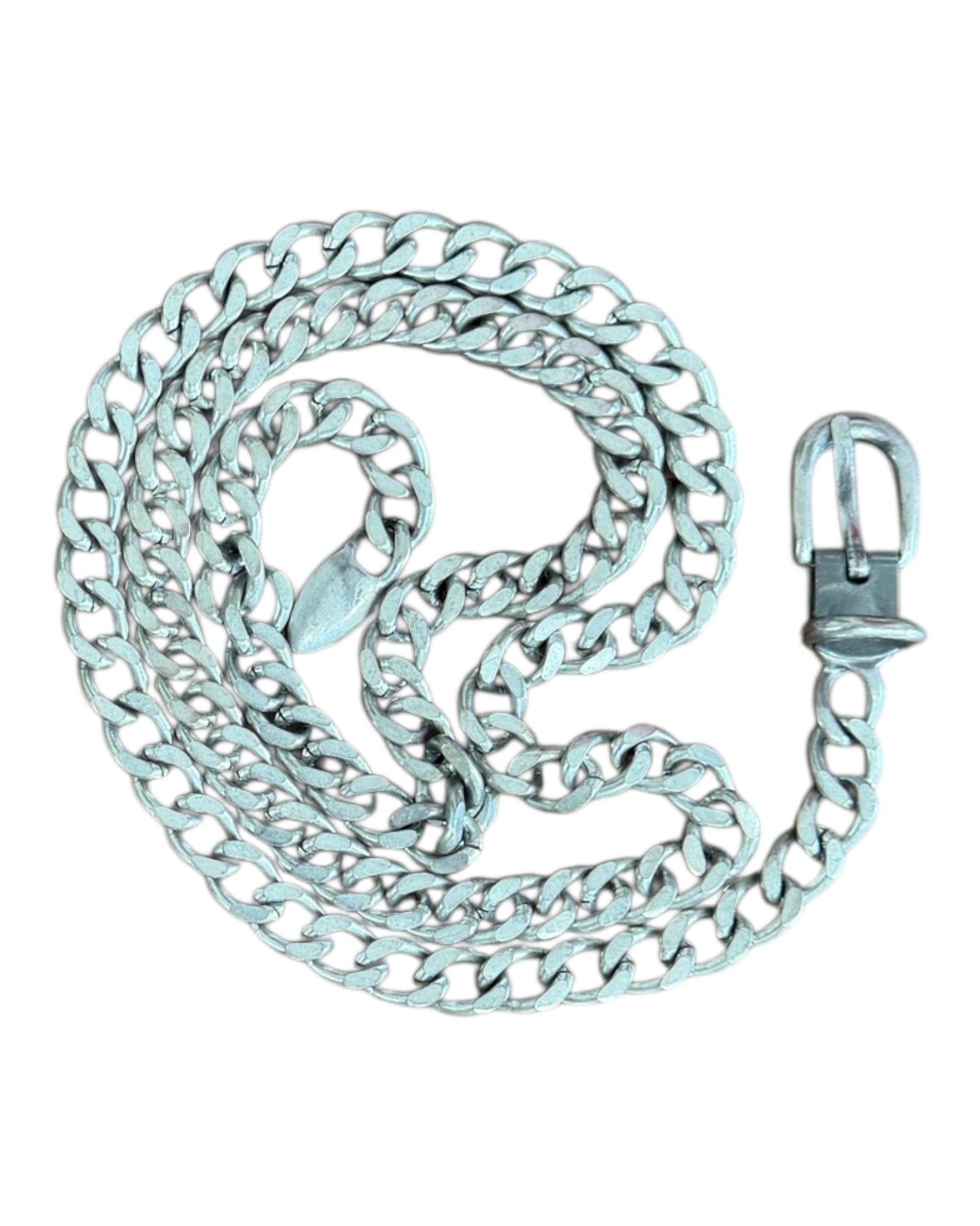 Vintage Skinny Silver Chain Belt